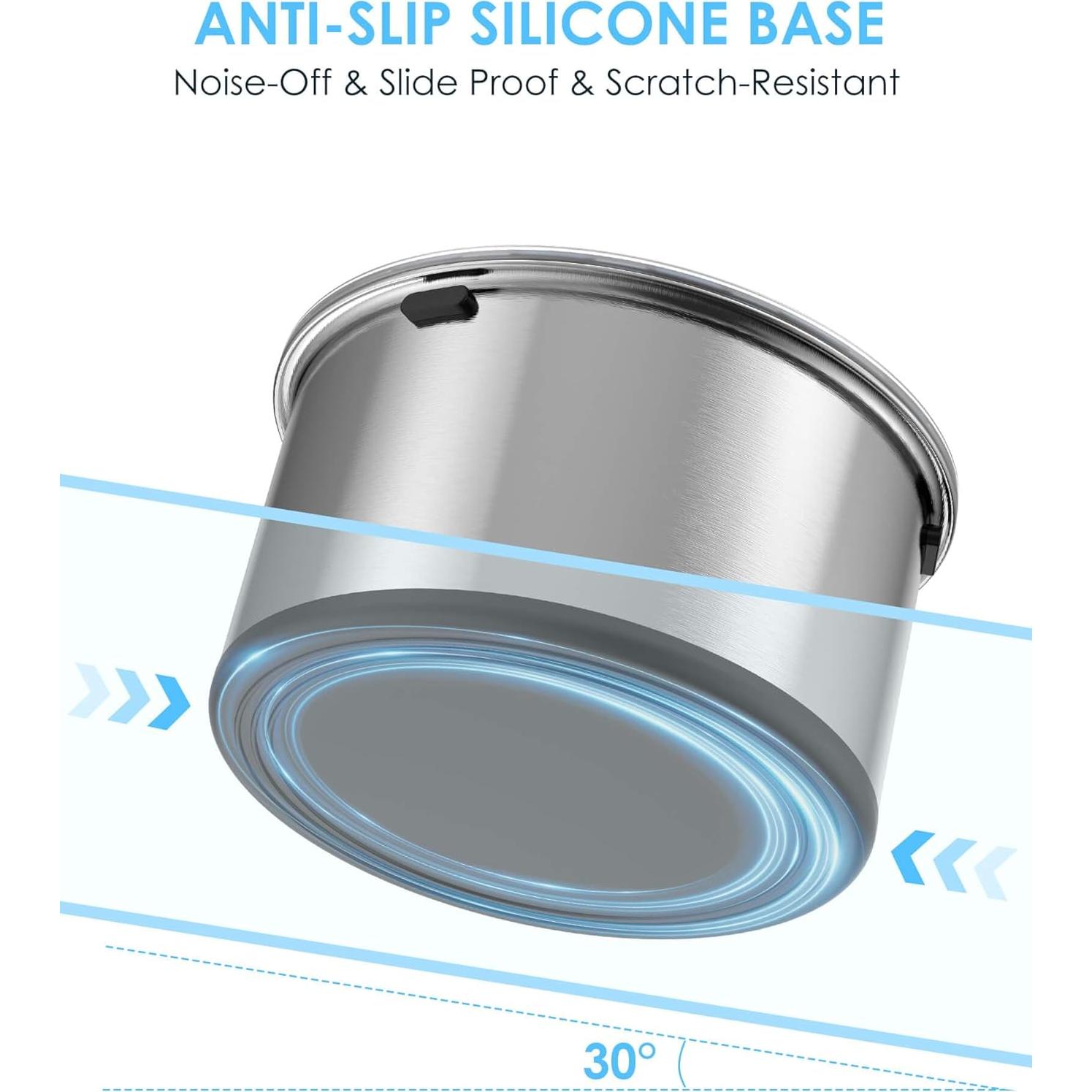 Tazón de Agua para Perros Heouvo 1 Galón Antiderrames Azul Marino