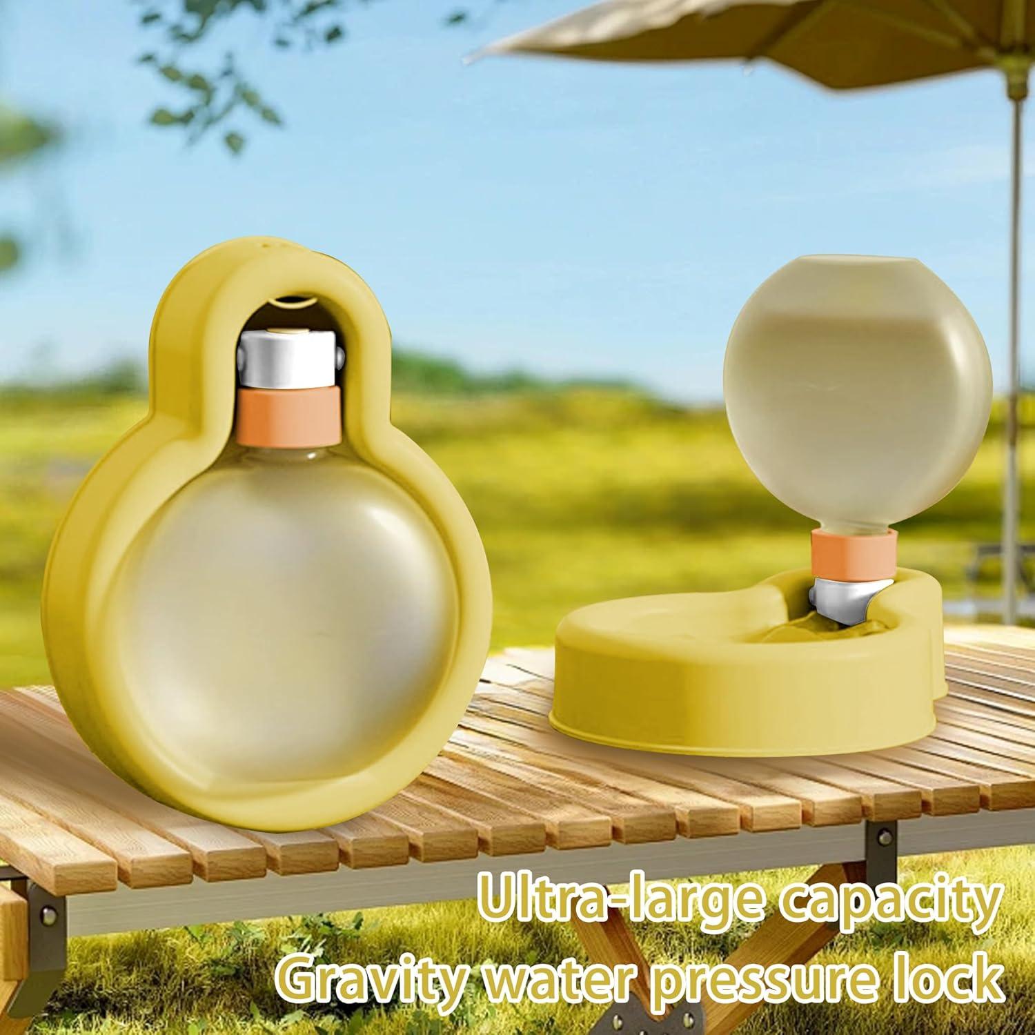 Botella de Agua para Mascotas MaxcGear 350ml Plegable Amarillo