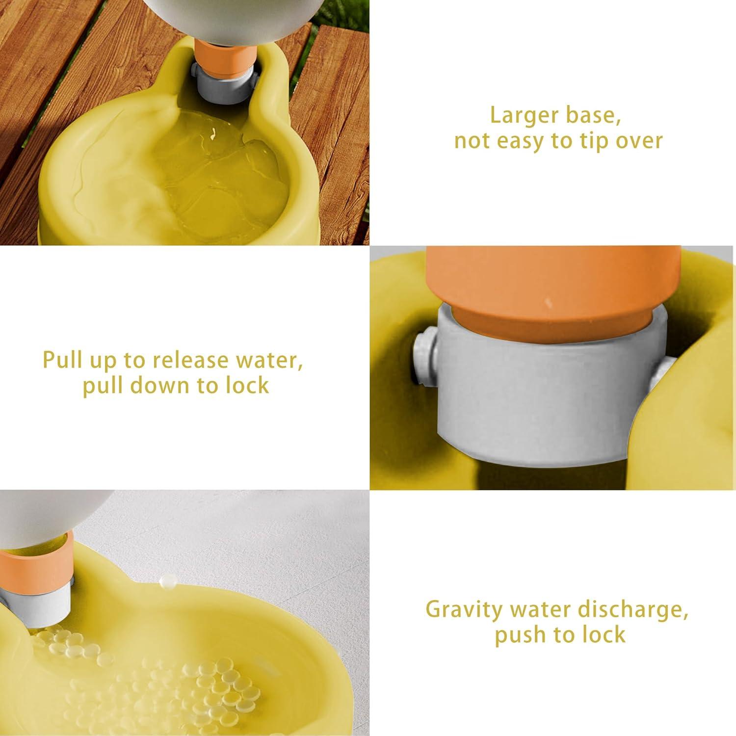 Botella de Agua para Mascotas MaxcGear 350ml Plegable Amarillo