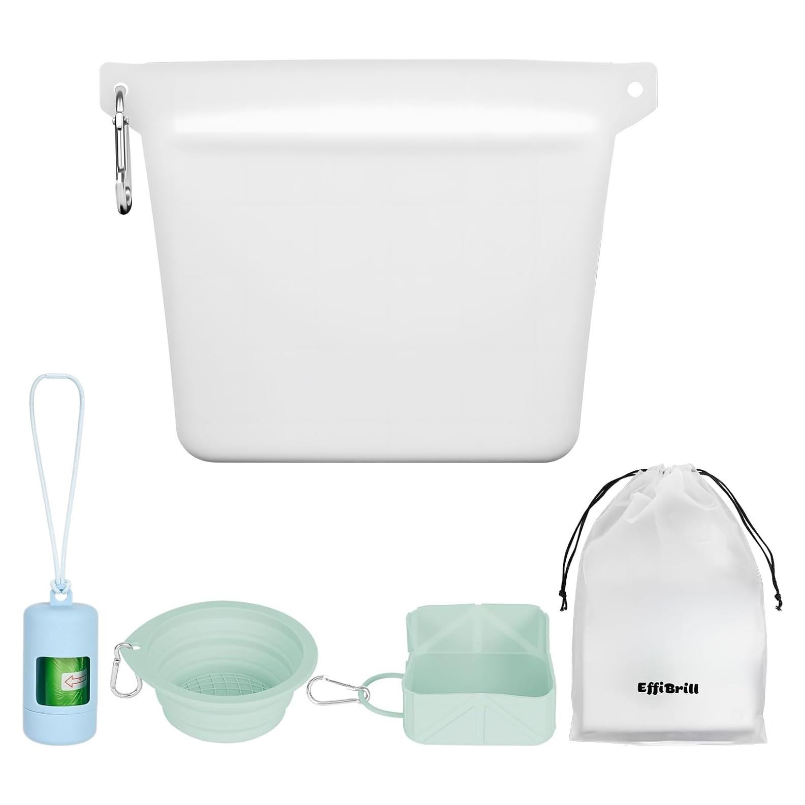Kit de viaje para perros EffiBrill - Bolsa y 2 cuencos plegables