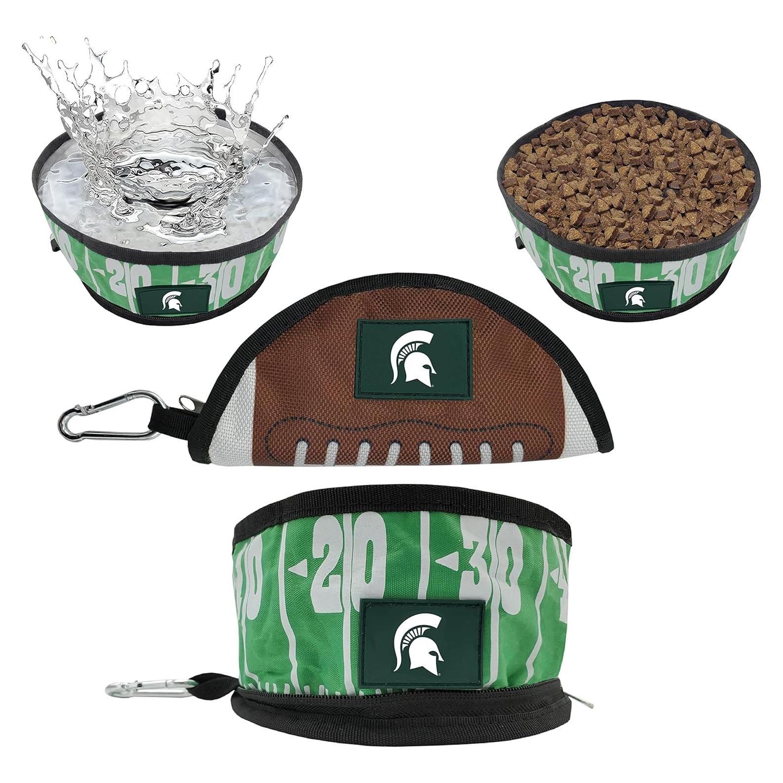 Tazón de viaje colapsable Pets First NCAA Michigan State 2L