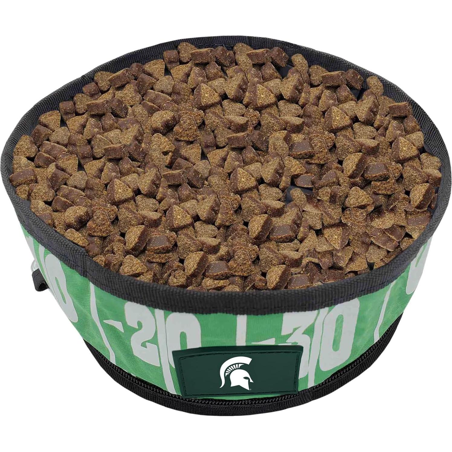 Tazón de viaje colapsable Pets First NCAA Michigan State 2L