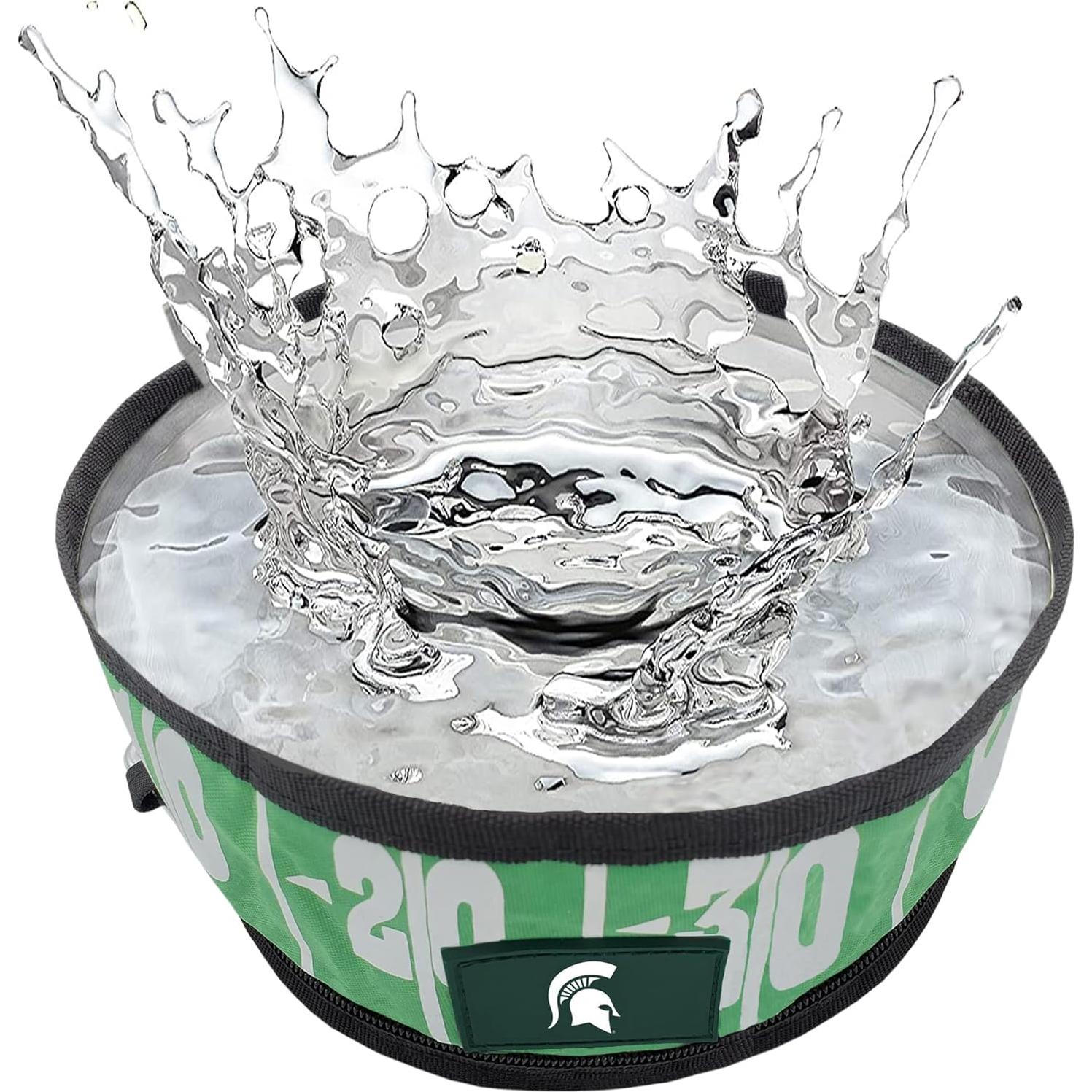 Tazón de viaje colapsable Pets First NCAA Michigan State 2L