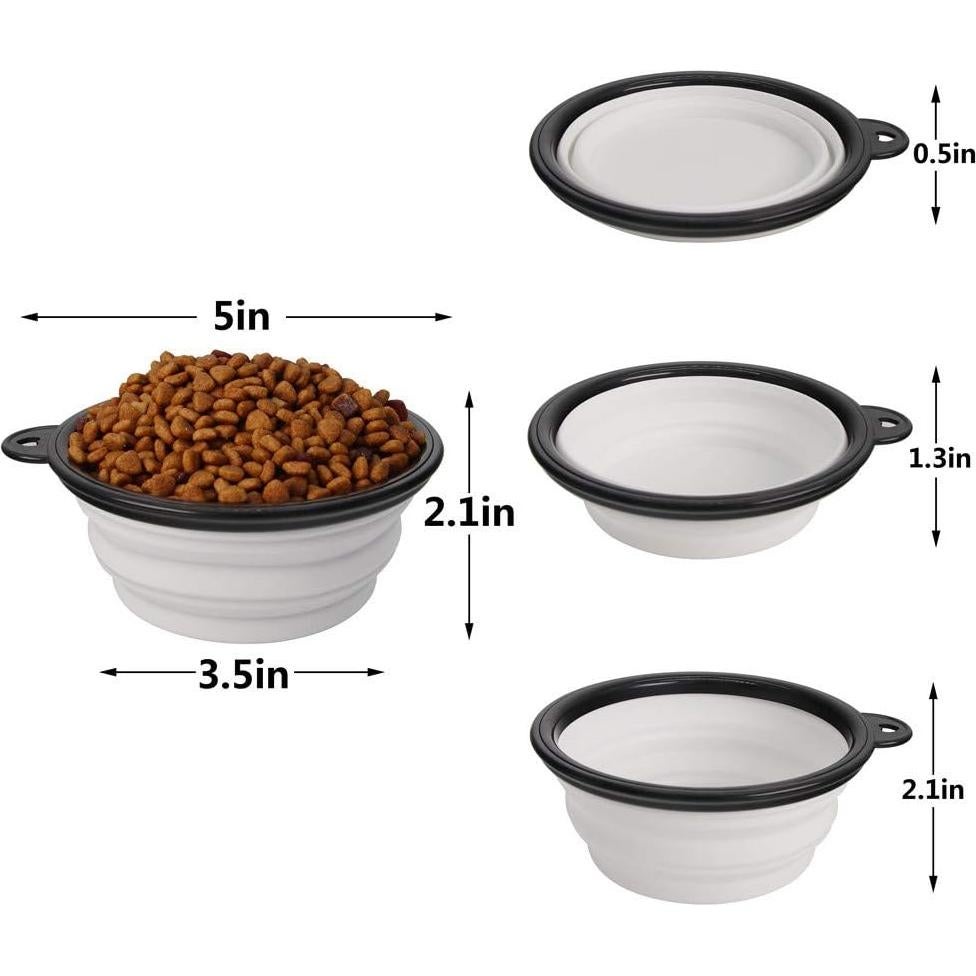 Cuencos Plegables para Perros SLSON - 2 Unidades Silicona 350ml