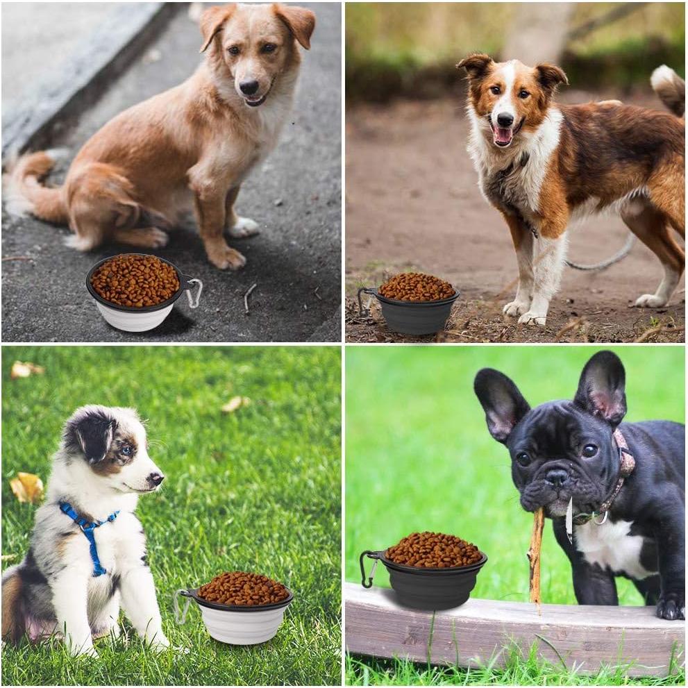 Cuencos Plegables para Perros SLSON - 2 Unidades Silicona 350ml