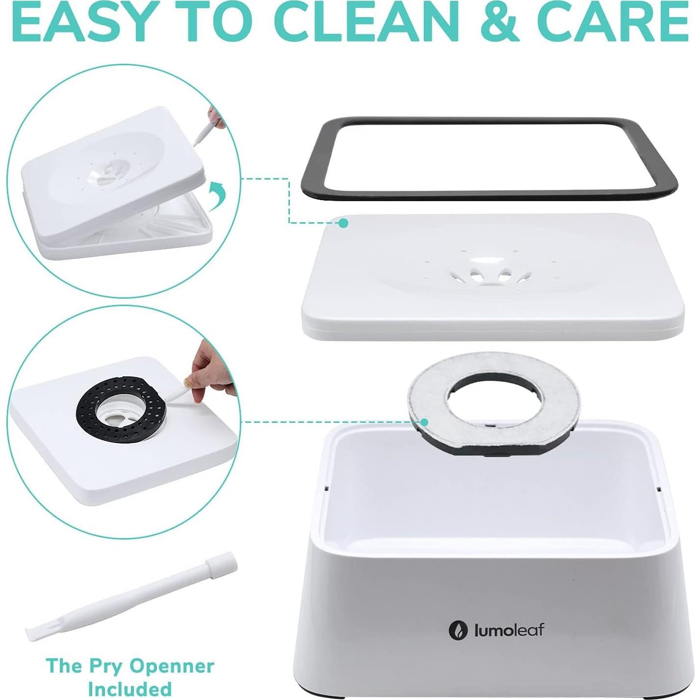 Cuenco de Agua Sin Derrames LumoLeaf 2L para Perros Blanco