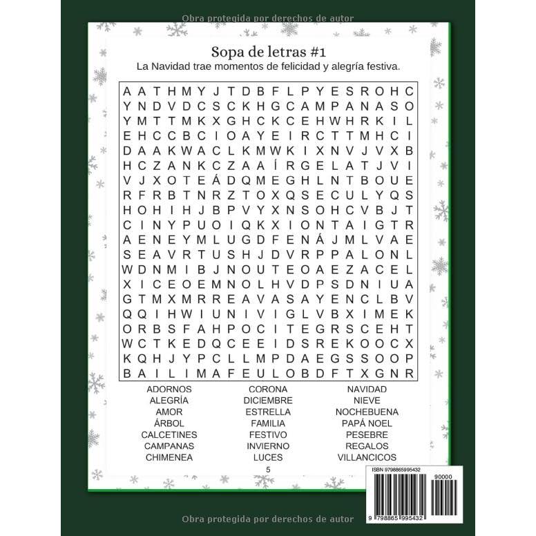 Navidad Sopa De Letras En Español Para Adultos: Letra Grande - Rompecabezas de Búsqueda de Palabras sore Navidad para Mayores con Soluciones - 2100 Palabras (Spanish Edition)