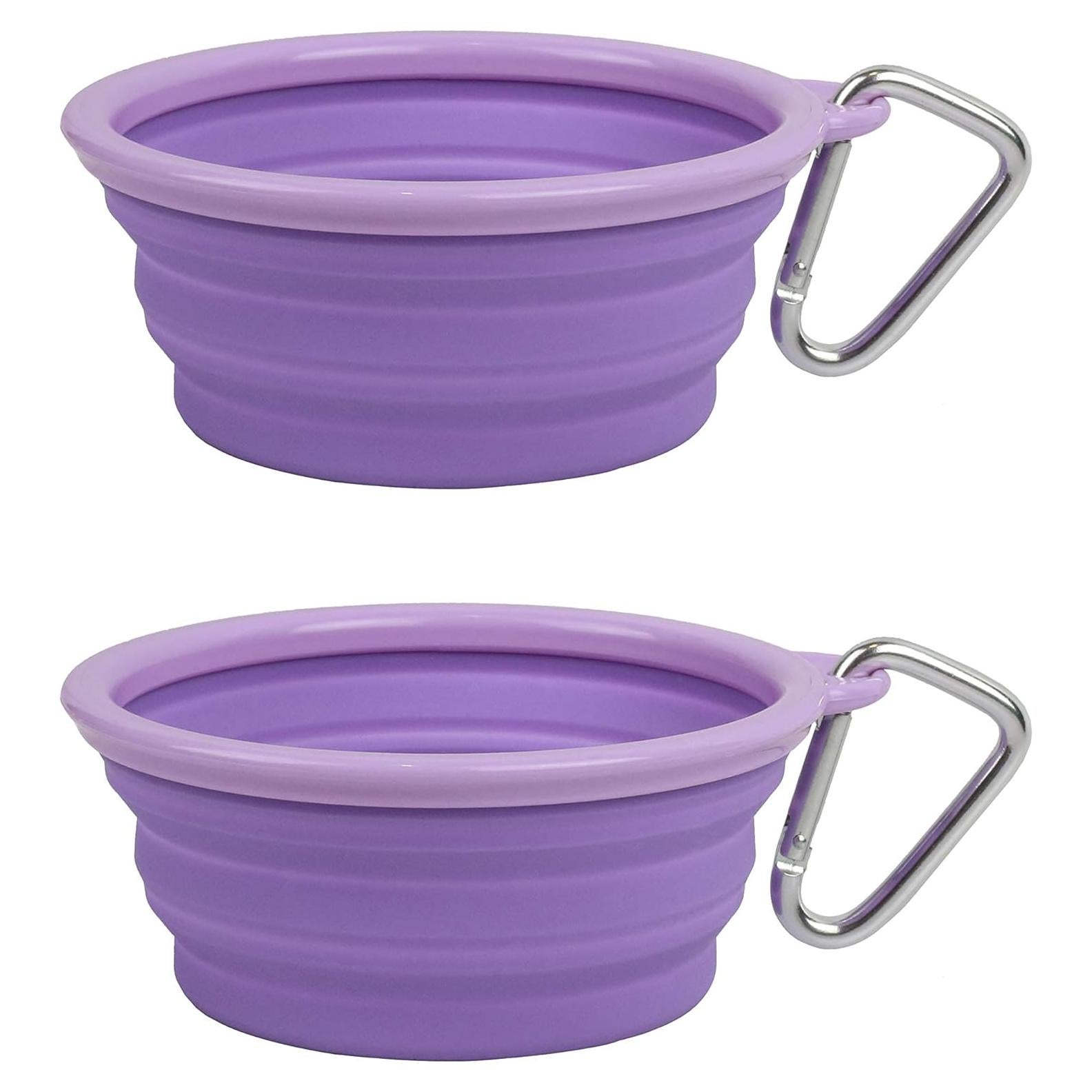 Tazón de Viaje Plegable Prima Pets 1.5 Tazas Púrpura - 2 Paquete