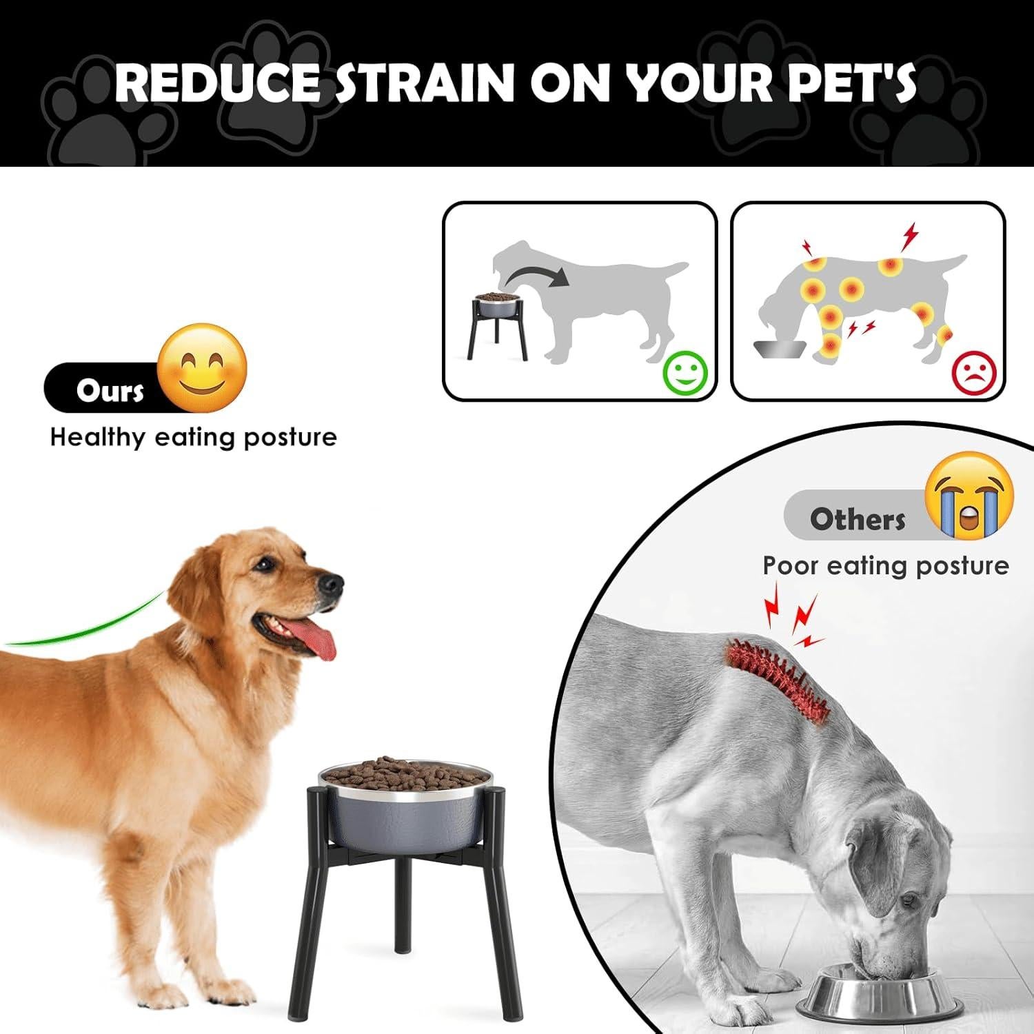 Soporte Elevado para Cuencos de Perro SHAINFUN 11 cm Ajustable