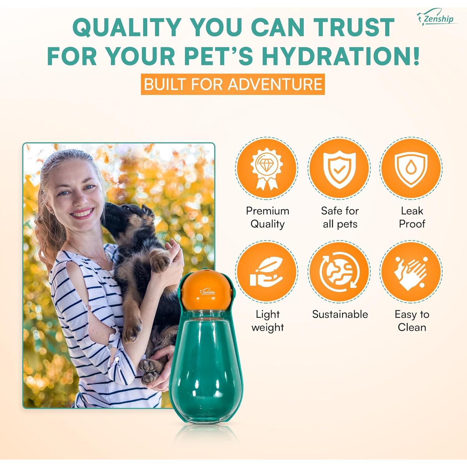 Dispensador de Agua Plegable para Perros Zenship 18.5x8.9cm