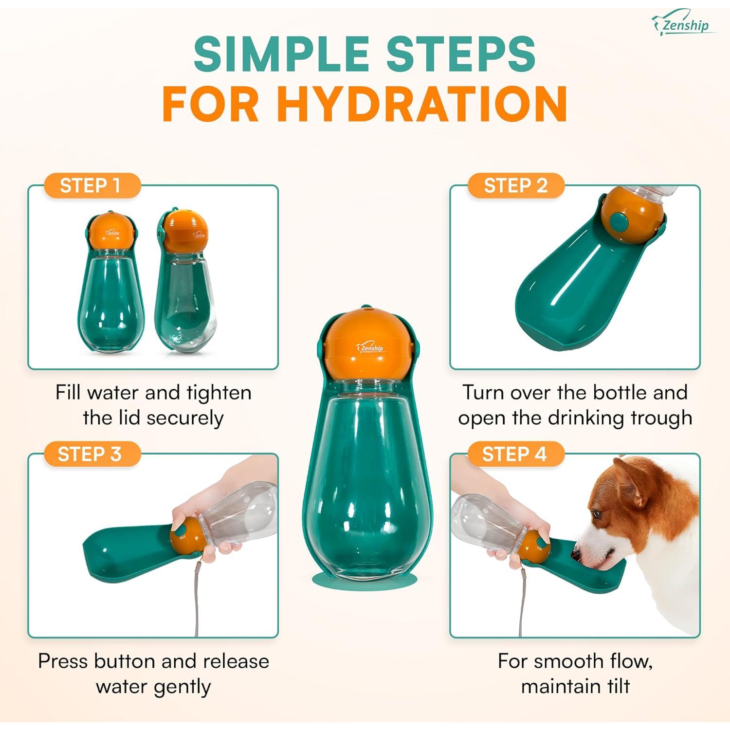 Dispensador de Agua Plegable para Perros Zenship 18.5x8.9cm