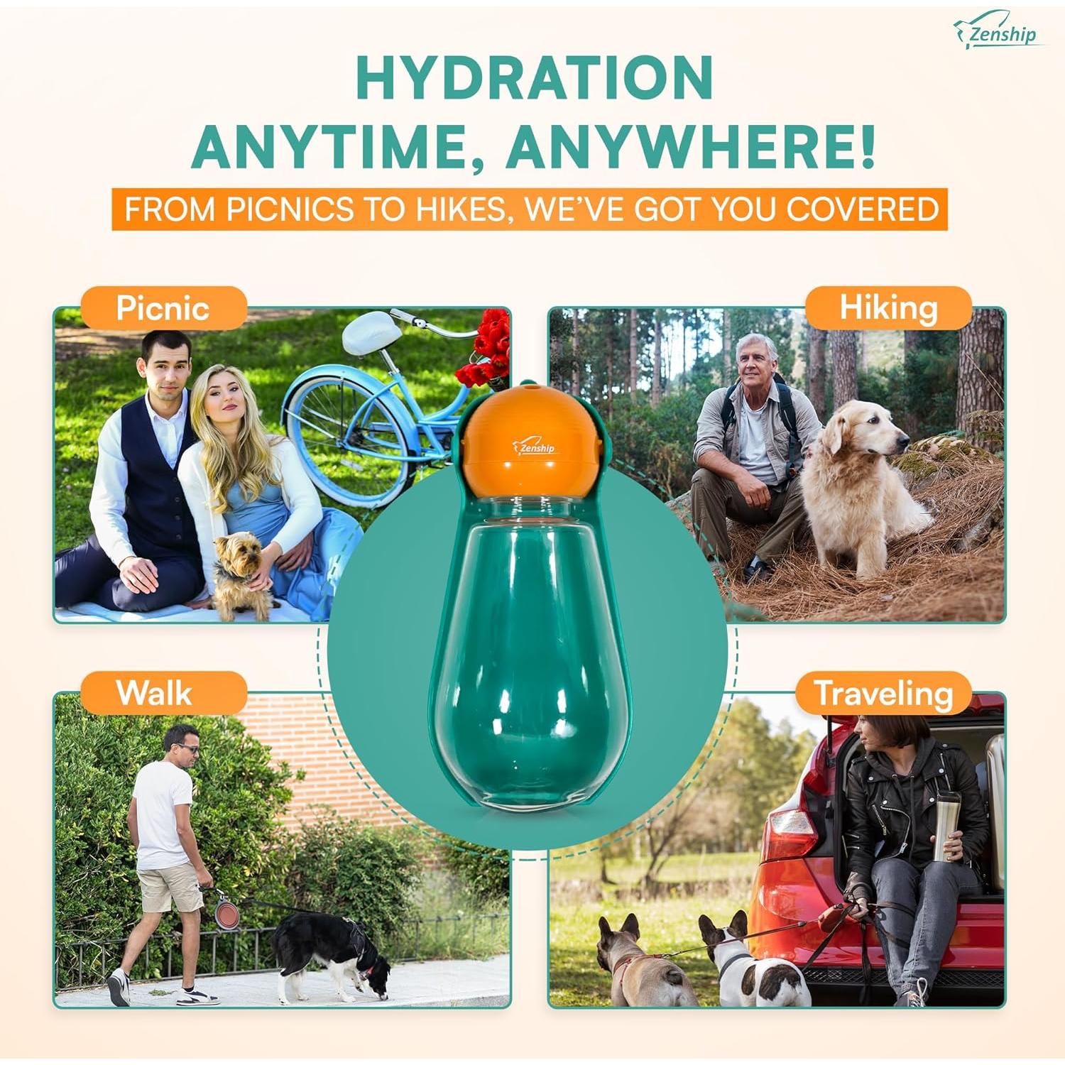 Dispensador de Agua Plegable para Perros Zenship 18.5x8.9cm