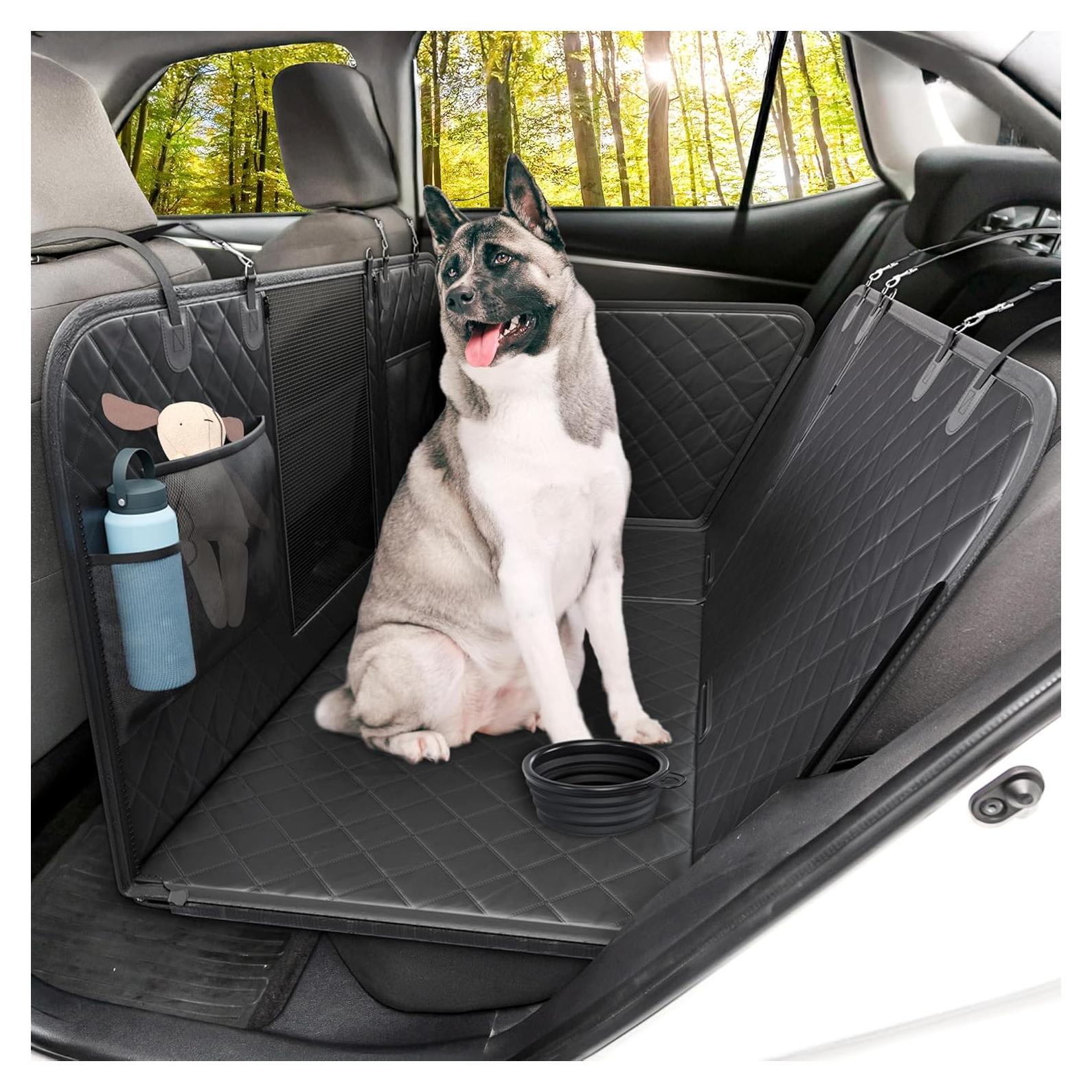 Funda de Asiento para Perros IlliePet Negra 3 en 1 para Auto