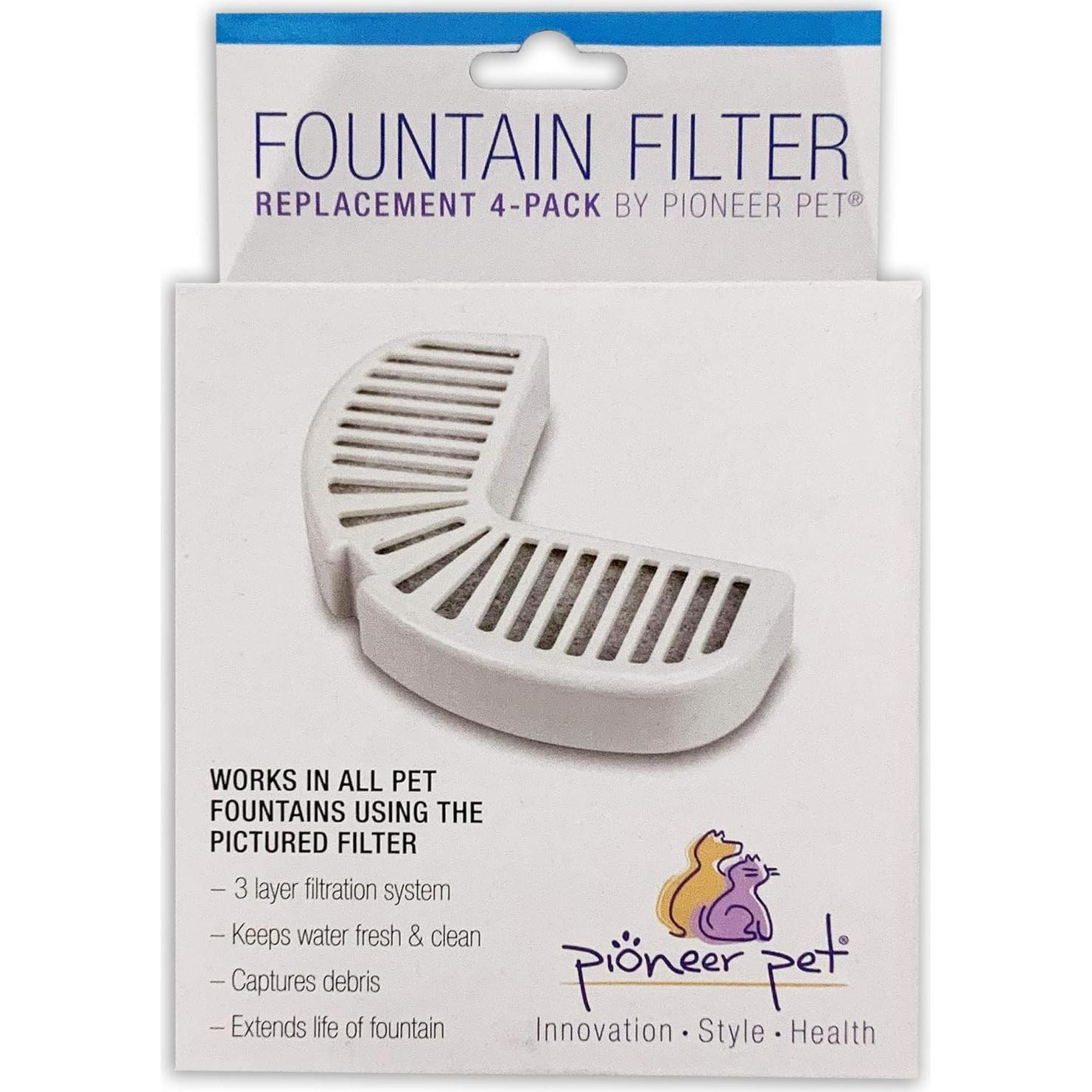 Filtros de Reemplazo para Fuente de Agua Pioneer Pet - 4 Unidades