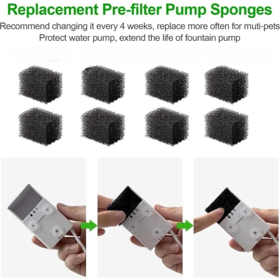 Filtros de Reemplazo para Fuente de Agua para Gatos Allxin - Paquete de 8
