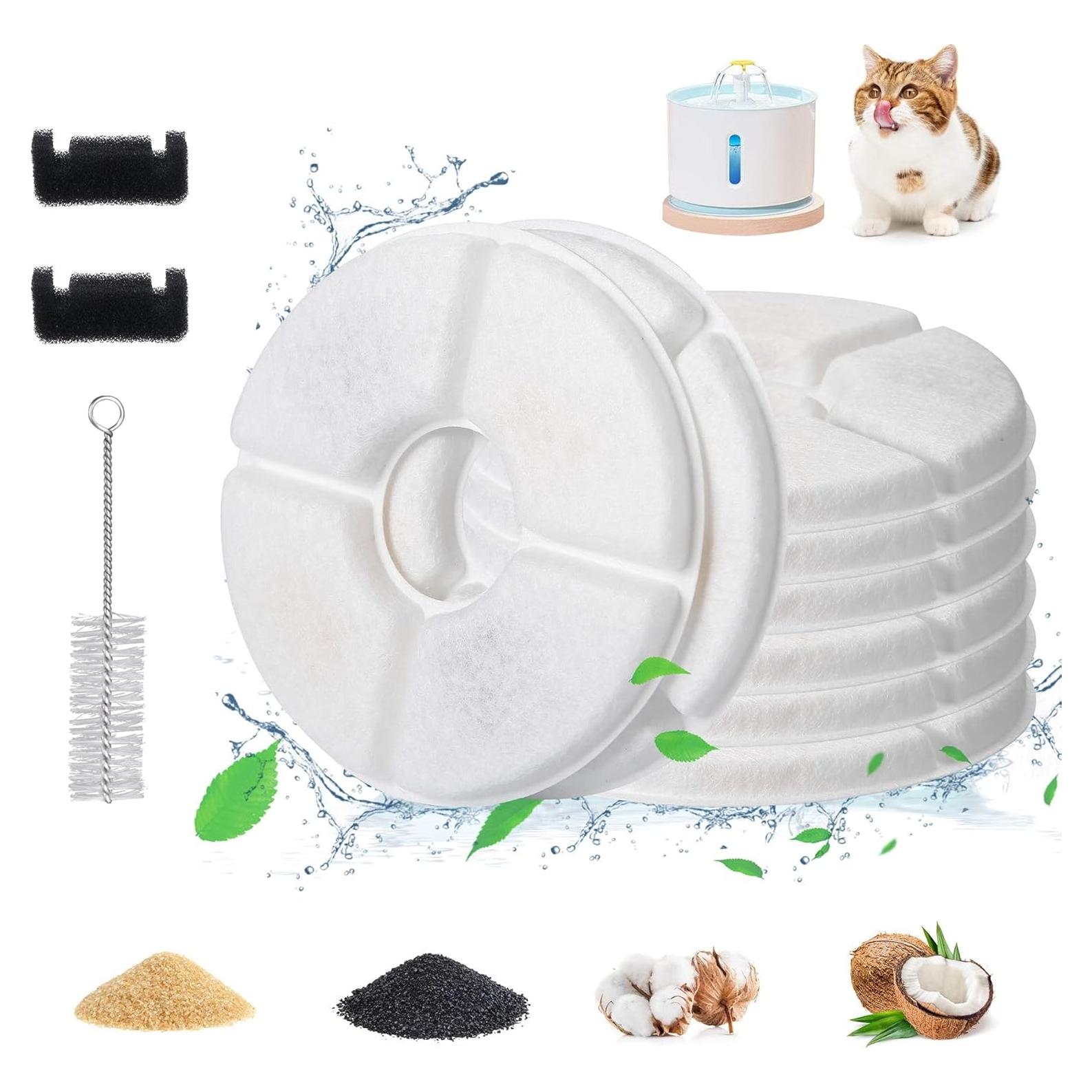 8 Filtros de Reemplazo Guarm para Fuente de Agua Gato 2.5L