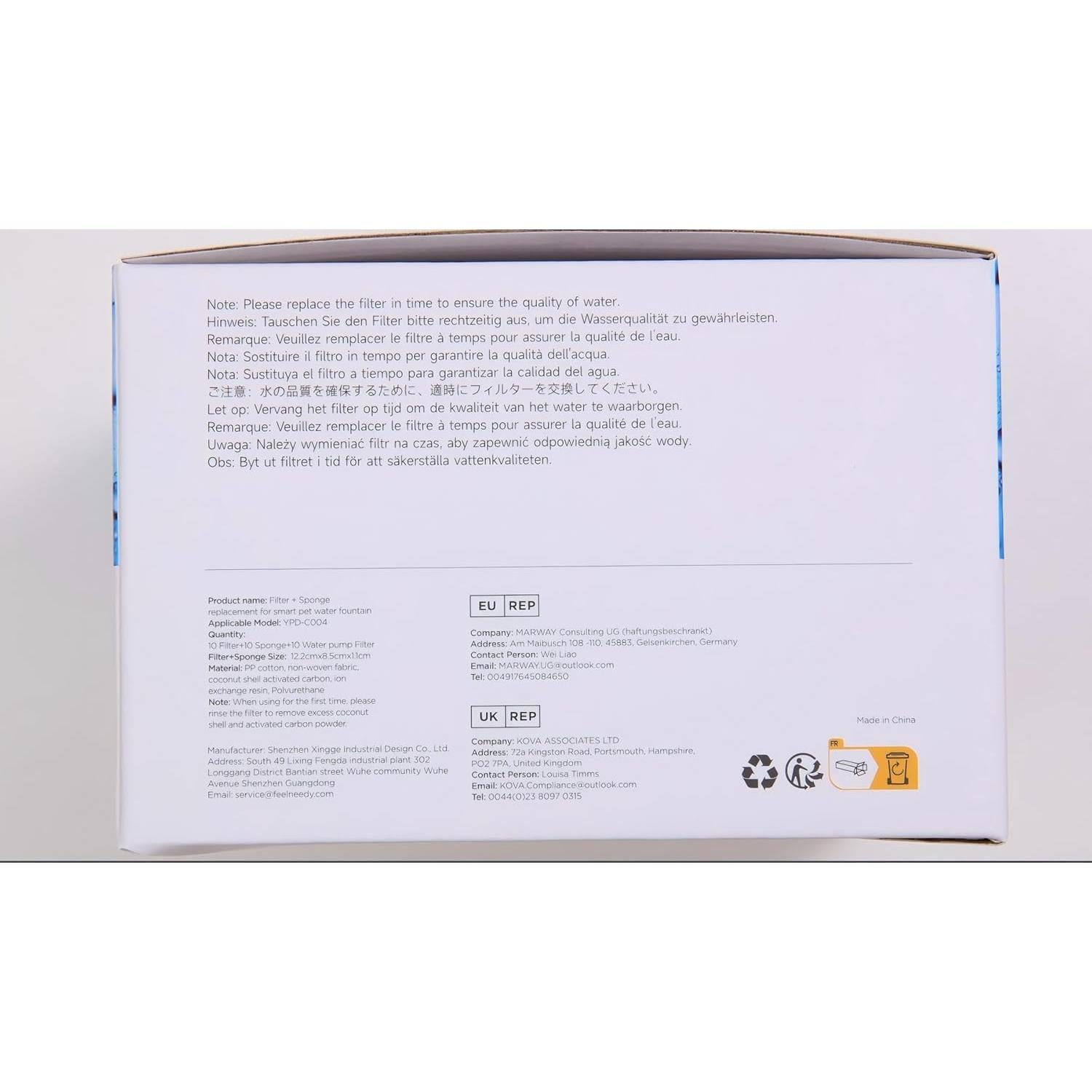 Paquete de 10 Filtros de Reemplazo FEELNEEDY YPD-C004