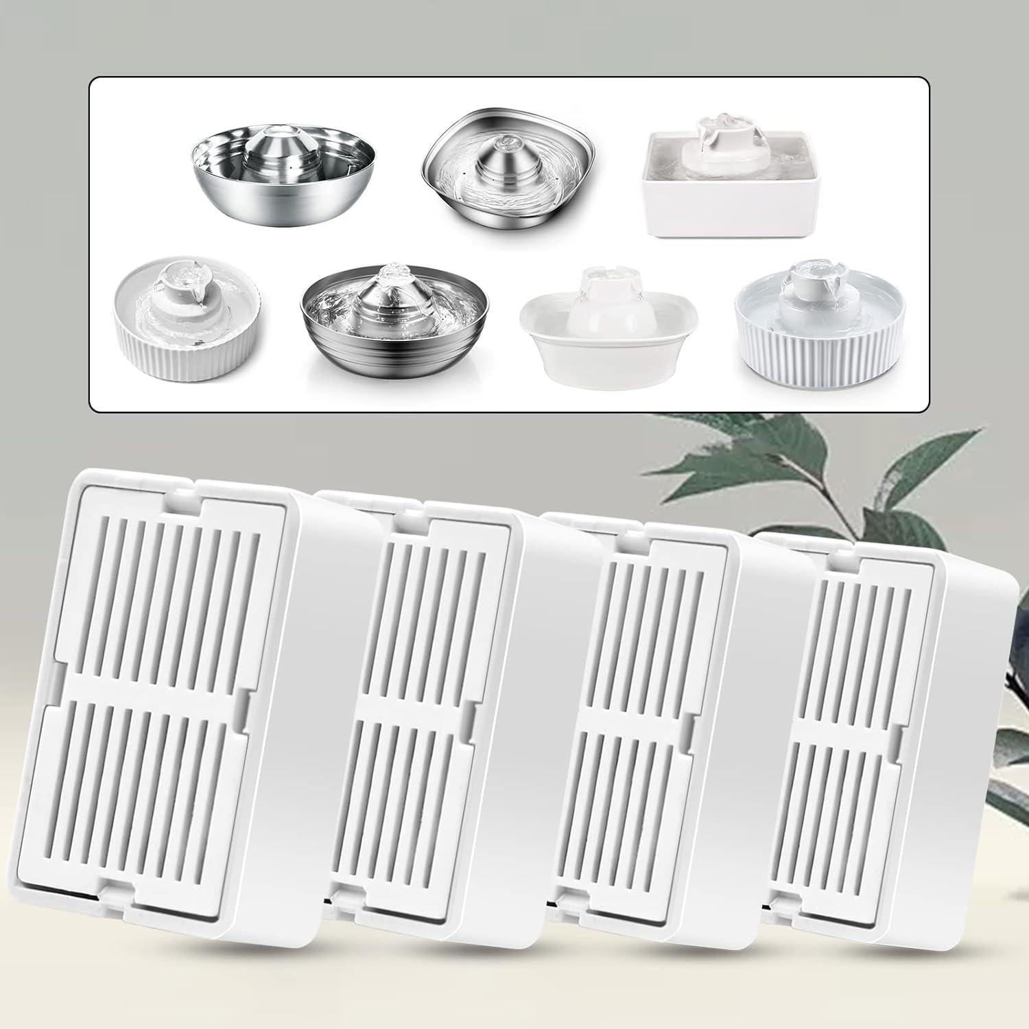 Filtros de Agua para Gatos Petilog - 8 Filtros de Carbón y 2 de Espuma