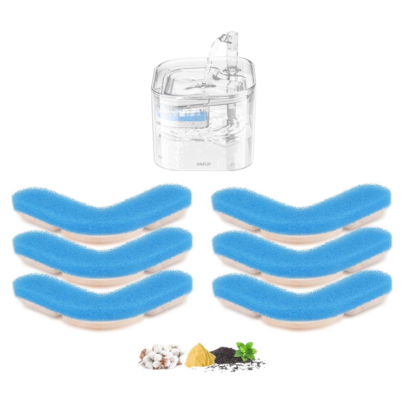 Filtro de Reemplazo para Fuente de Agua HAPUP 6 Piezas 2.2L