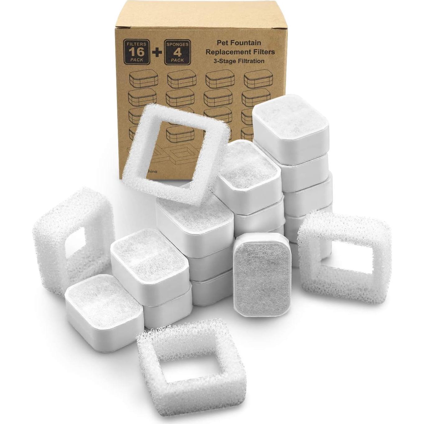 Filtros de Reemplazo NautyPaws para Fuente de Agua Cerámica 16+4