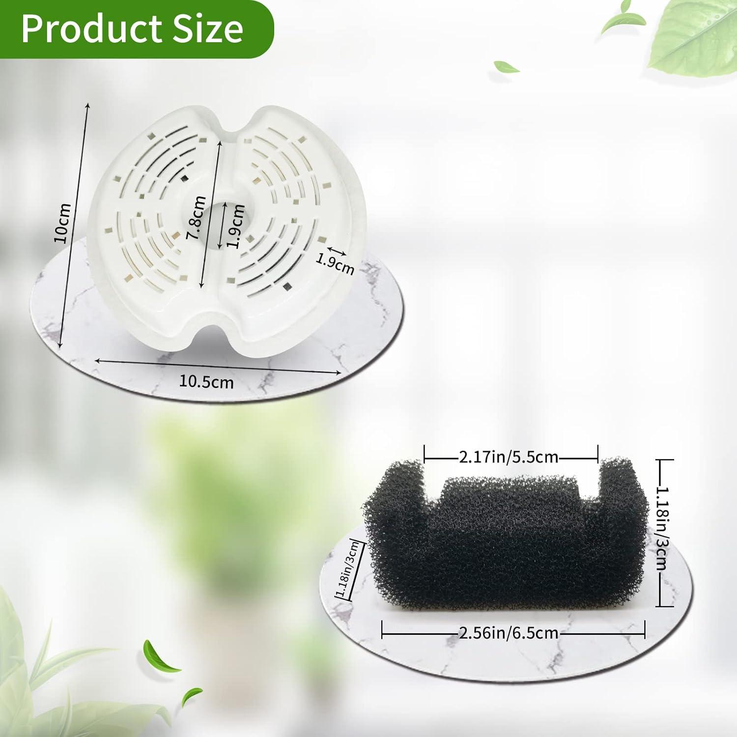 Paquete de 4 Filtros y 4 Esponjas para Fuente de Agua Gatos