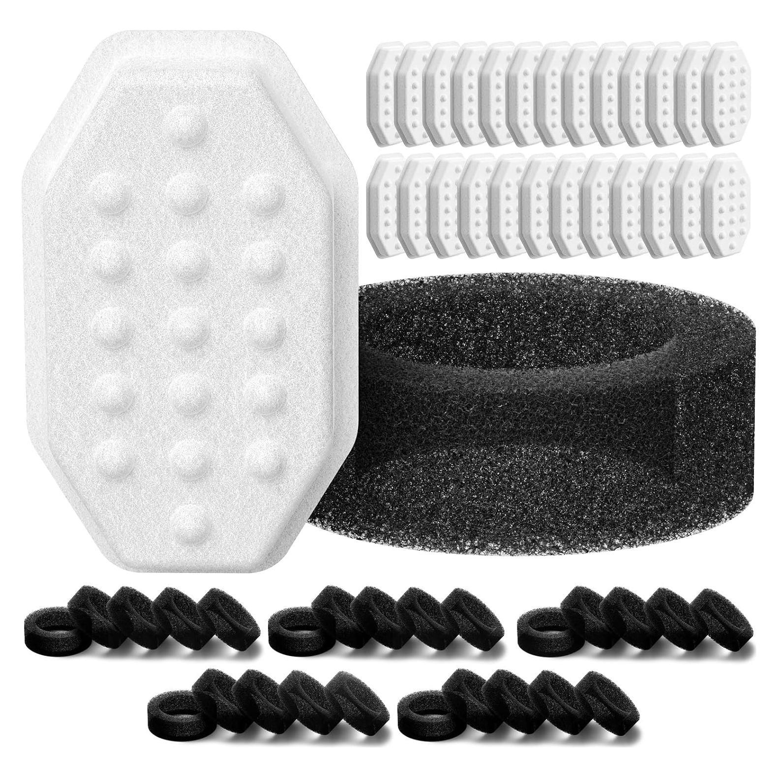 Paquete de 50 filtros y esponjas para fuente de agua para gatos Rellaty