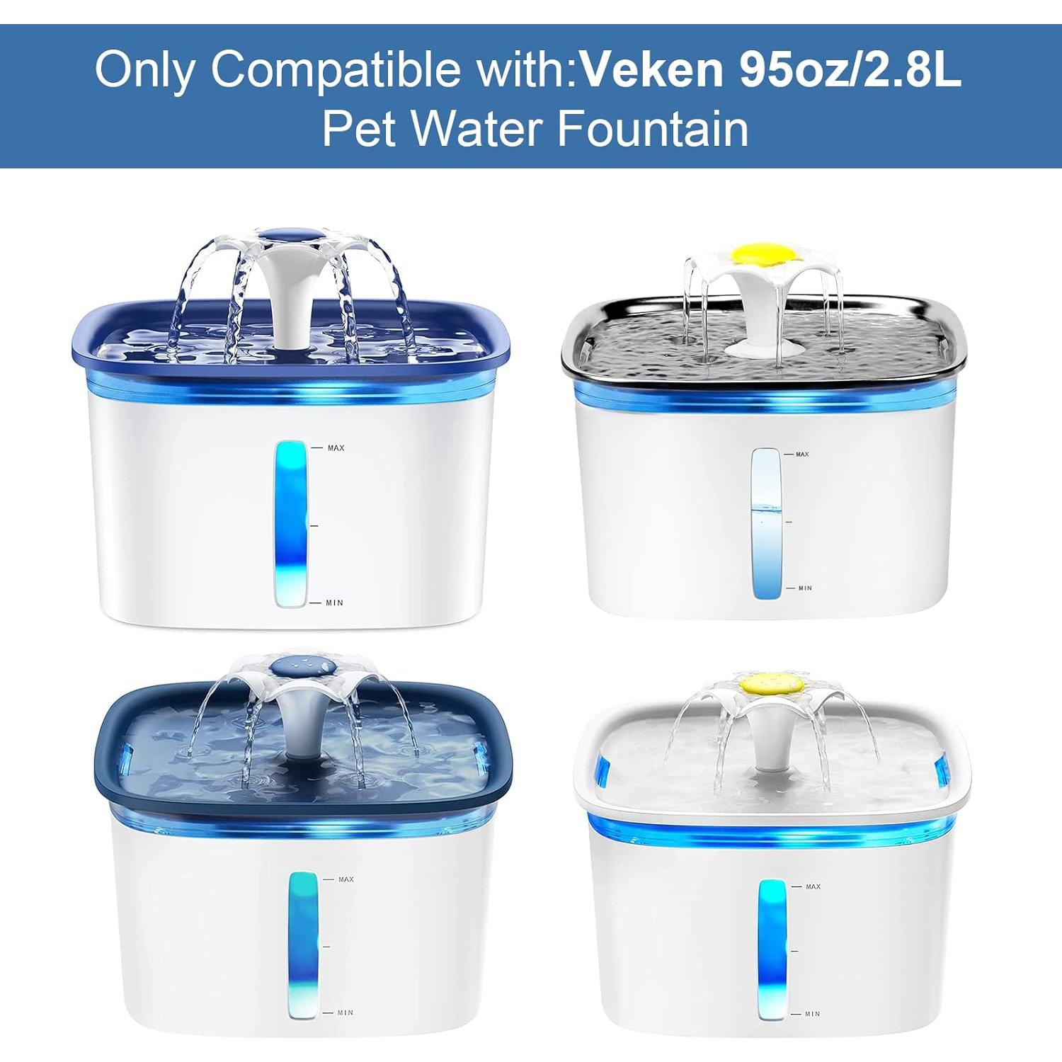 Paquete de 16 Filtros y Esponjas Veken para Fuente de Agua 2.8L