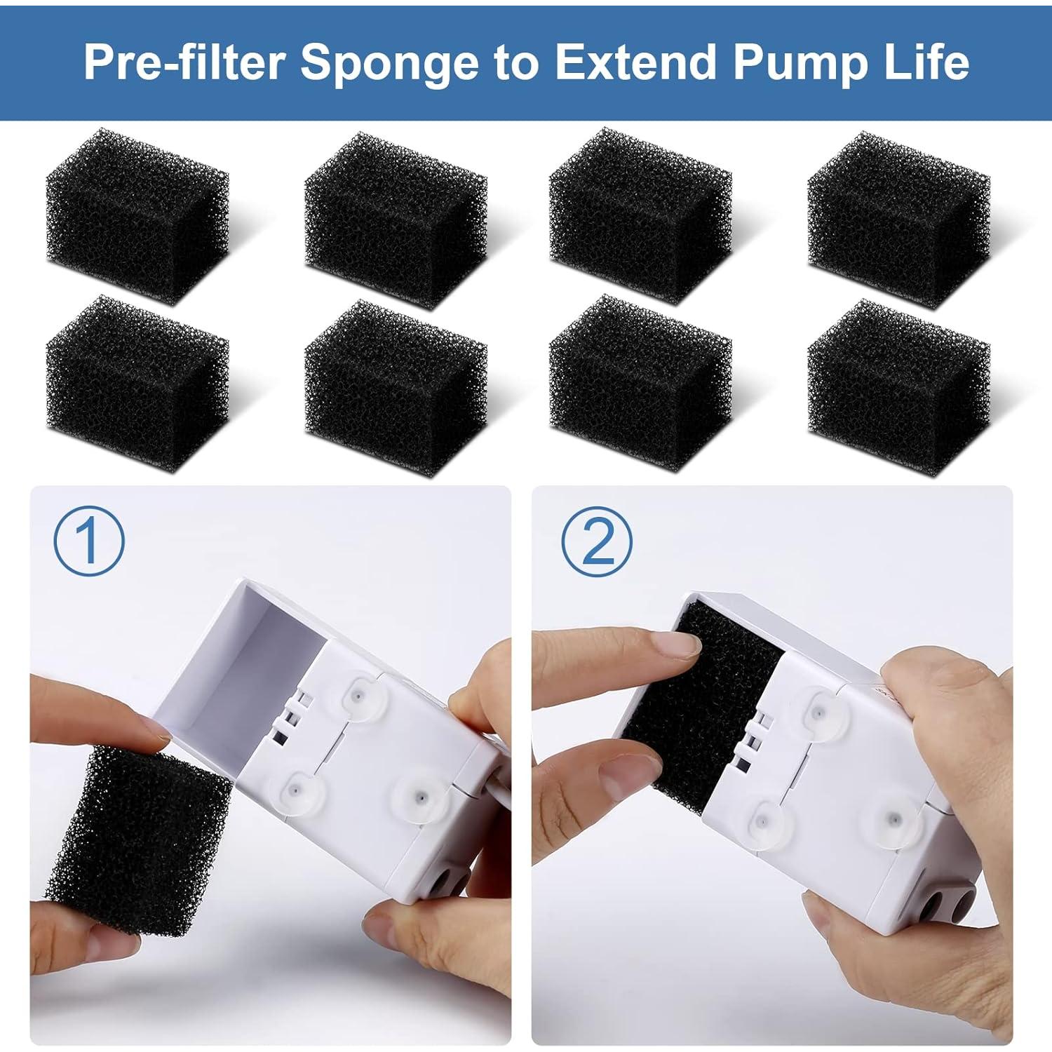 Paquete de 16 Filtros y Esponjas Veken para Fuente de Agua 2.8L