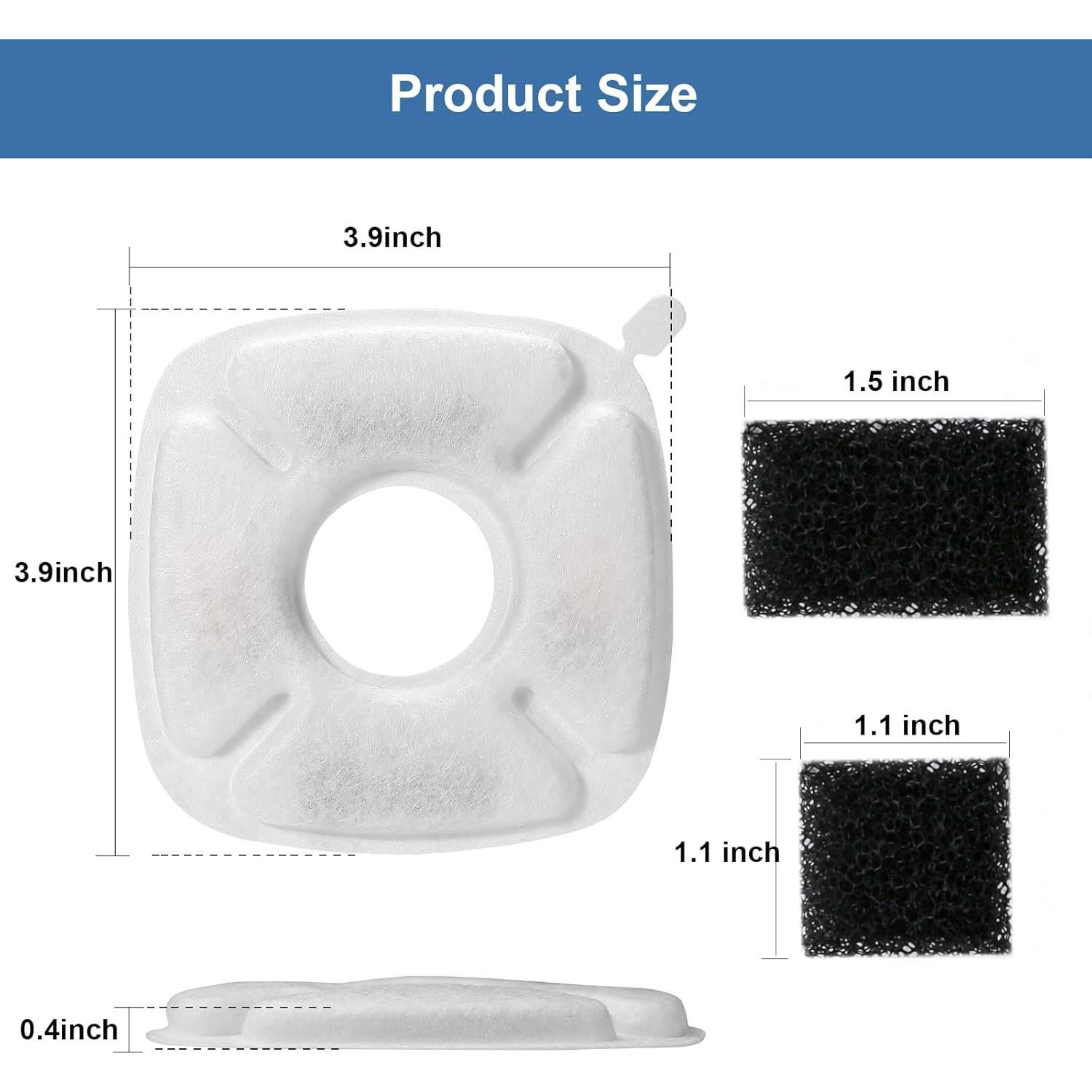 Paquete de 16 Filtros y Esponjas Veken para Fuente de Agua 2.8L