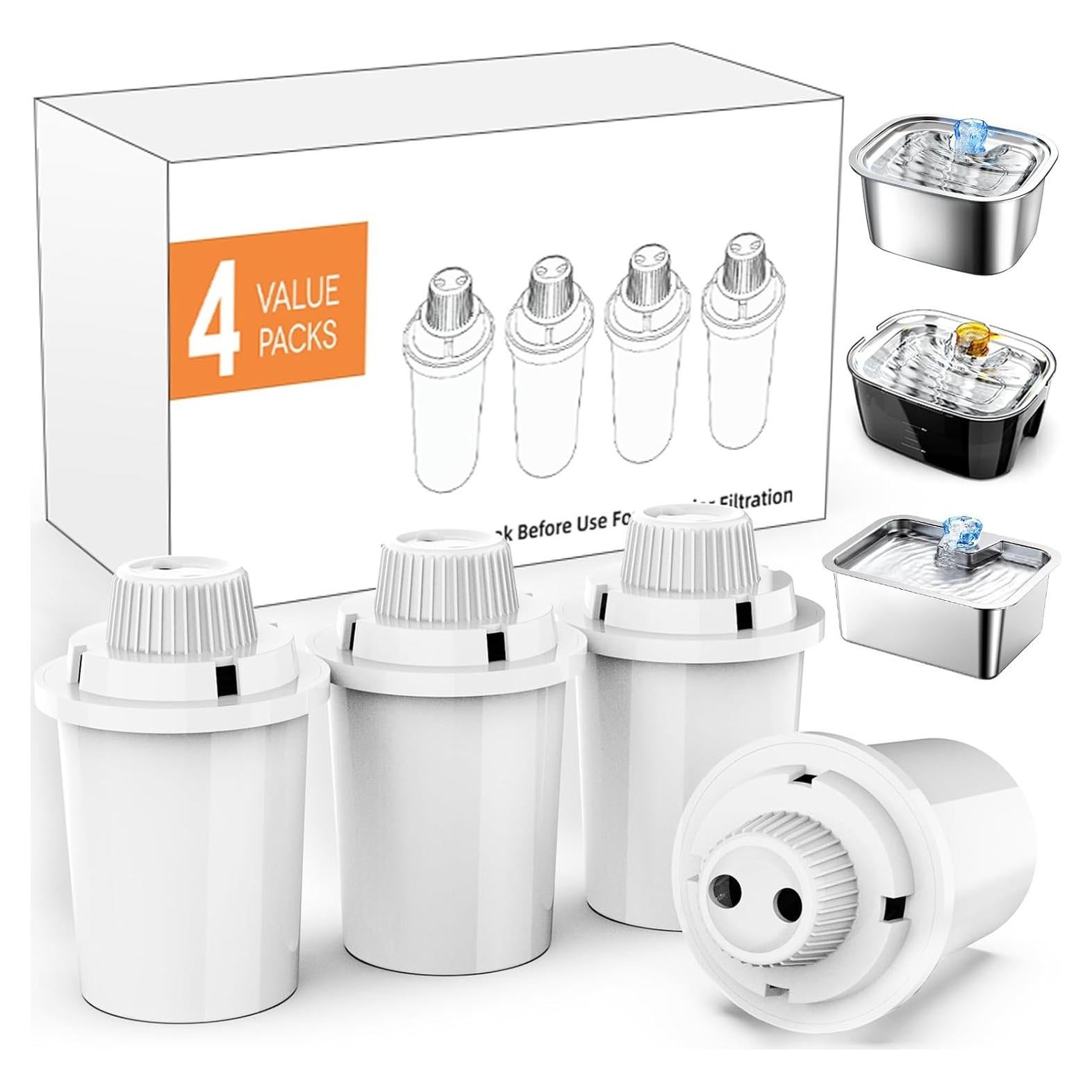 Filtros de Reemplazo SwSun para Fuente de Agua para Perros Grande - 4 Paquetes