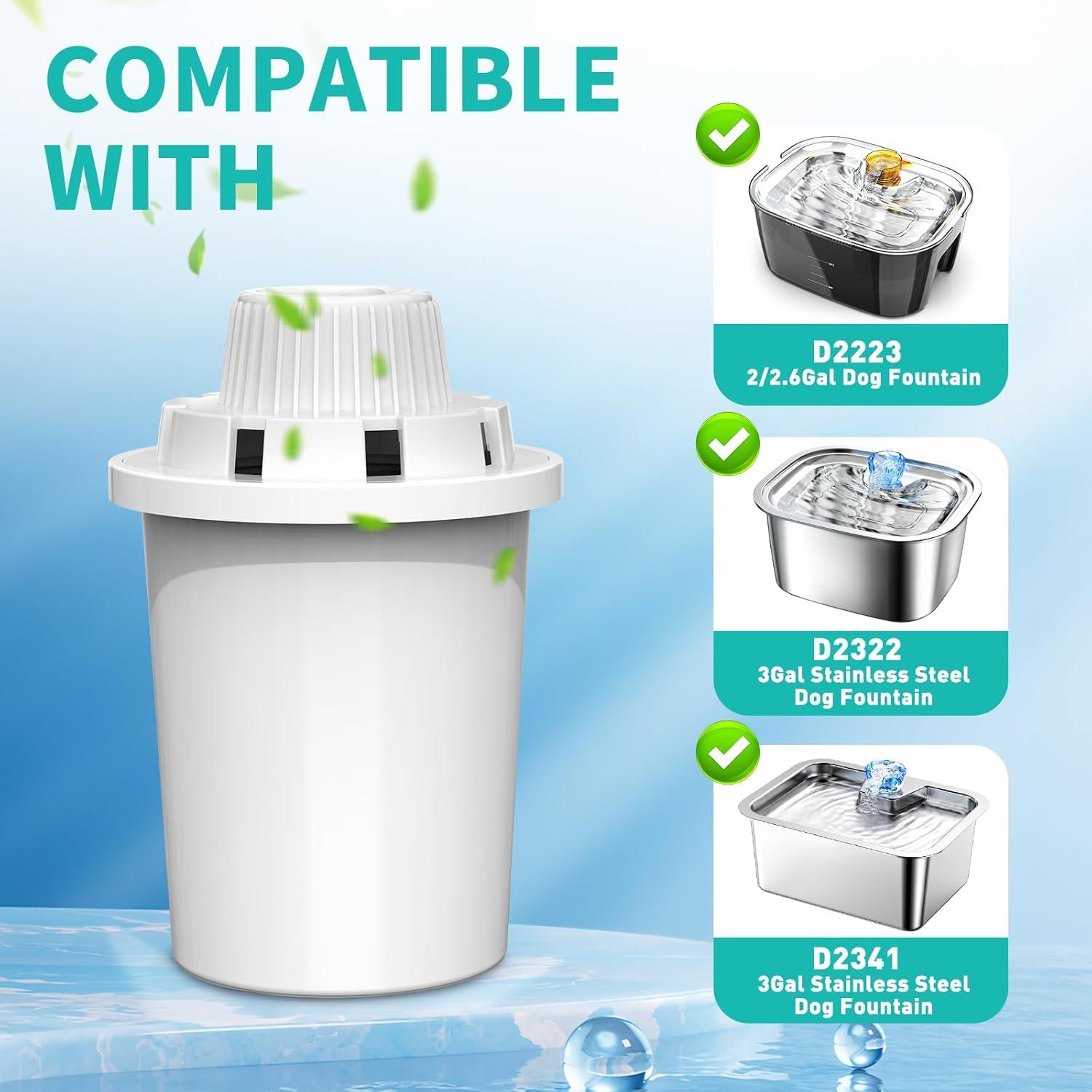 Filtros de Reemplazo SwSun para Fuente de Agua para Perros Grande - 4 Paquetes