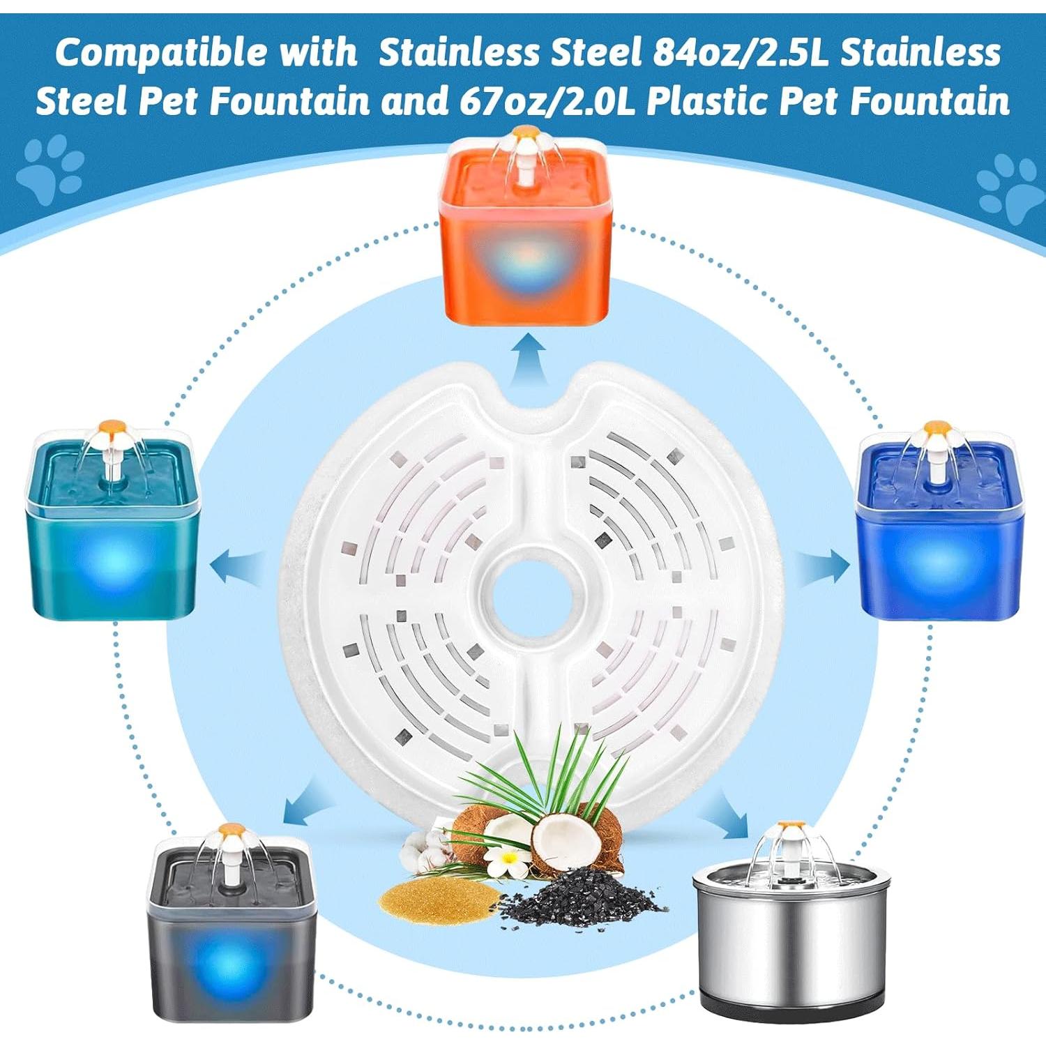Filtros de agua para gatos Monsin - Paquete de 8 unidades