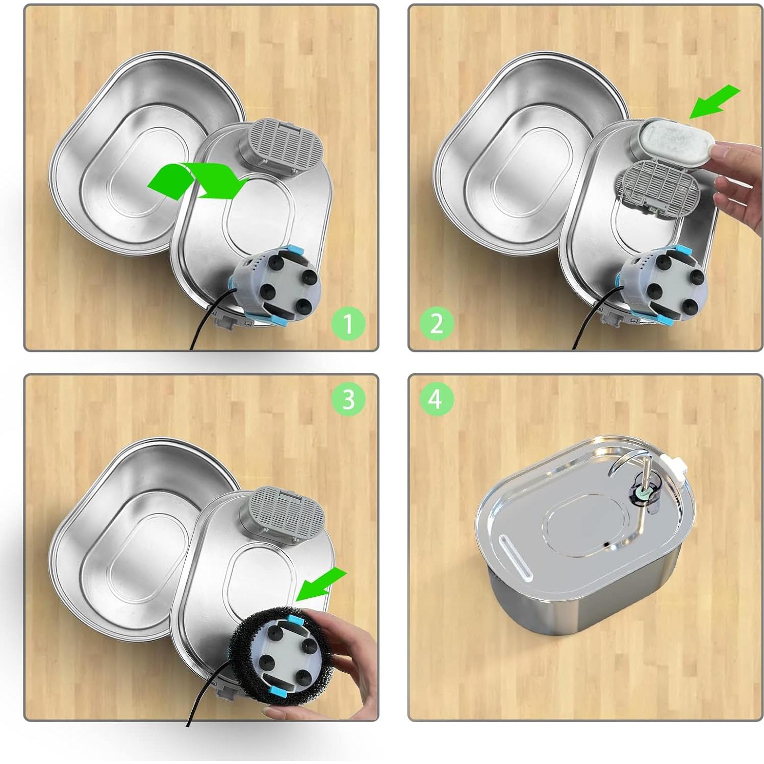 Filtros de agua para gatos SOOFPET, 24 piezas (12 carbón + 12 esponja)