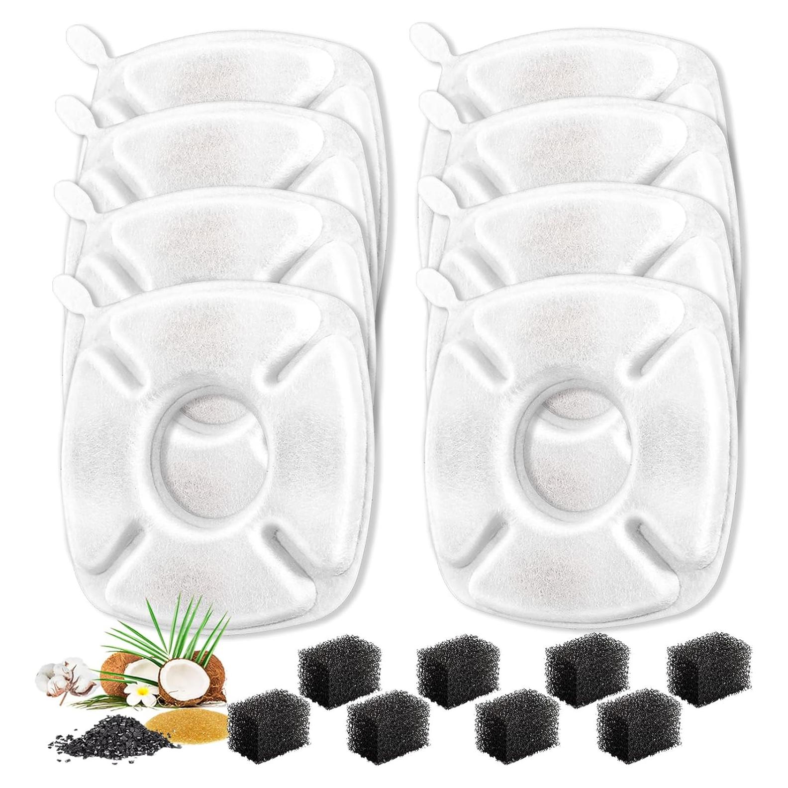 Filtros de Reemplazo Bengor 16 Pcs para Fuente de Agua Mascotas