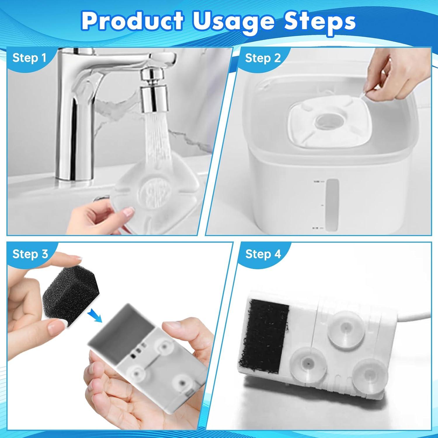 Filtros de Reemplazo Bengor 16 Pcs para Fuente de Agua Mascotas