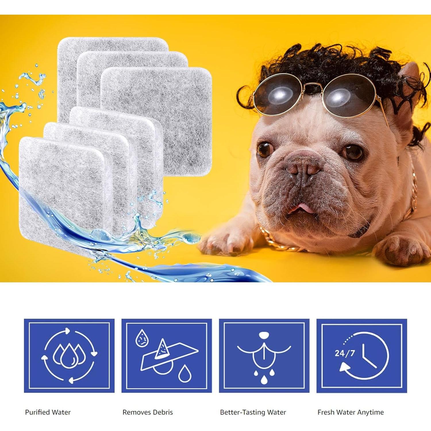 Filtro de Agua para Mascotas MyfatBOSS - 6 Unidades, Carbón Activado