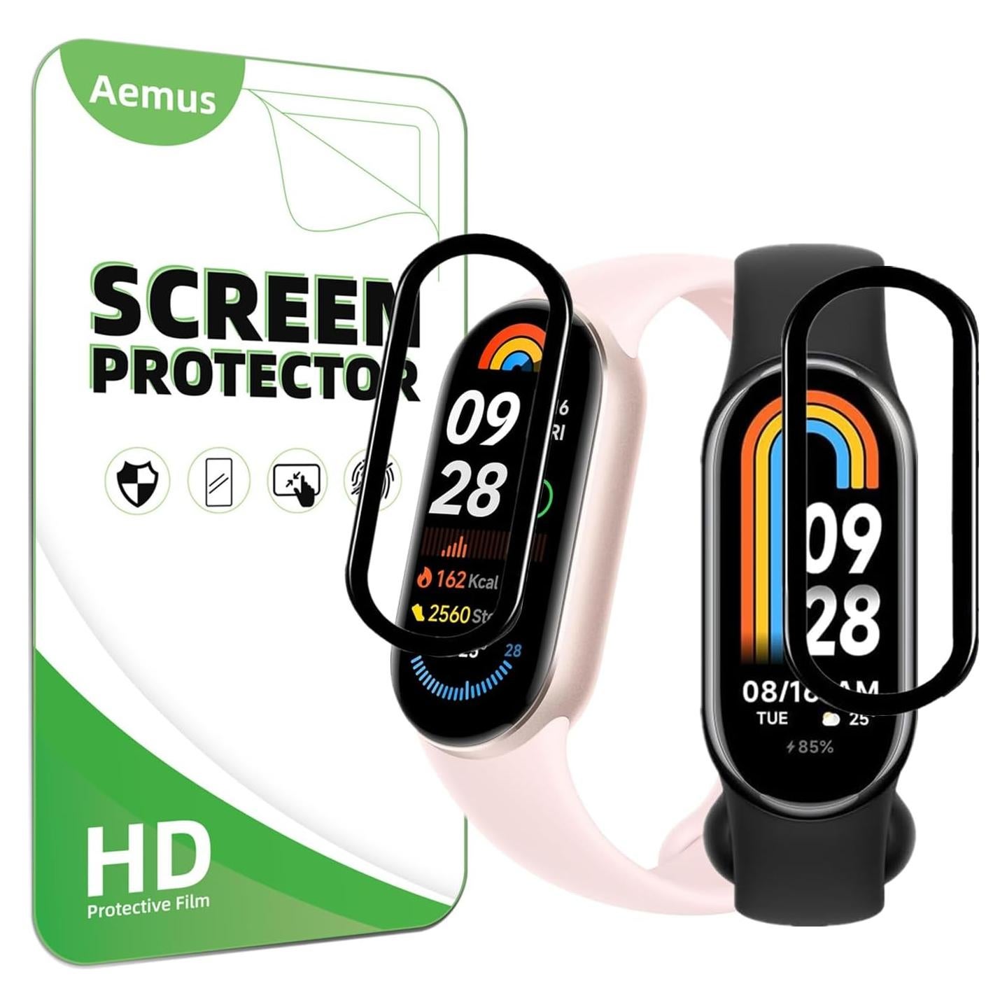 Protector de Pantalla Curvado 3D para Xiaomi Smart Band 9 - 3 Pzas