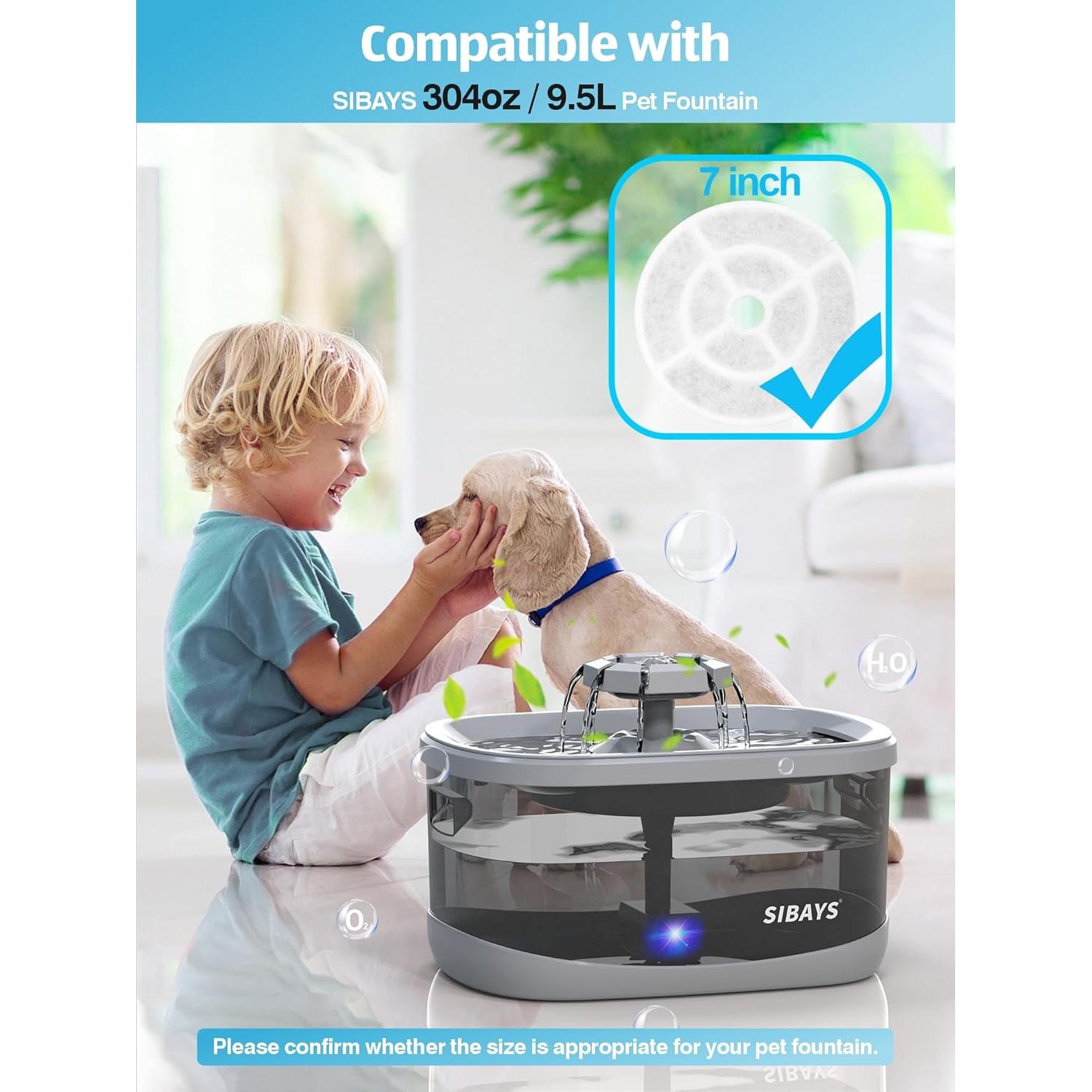 Filtros de Carbón Activado SIBAYS 6 Piezas 18CM para Mascotas