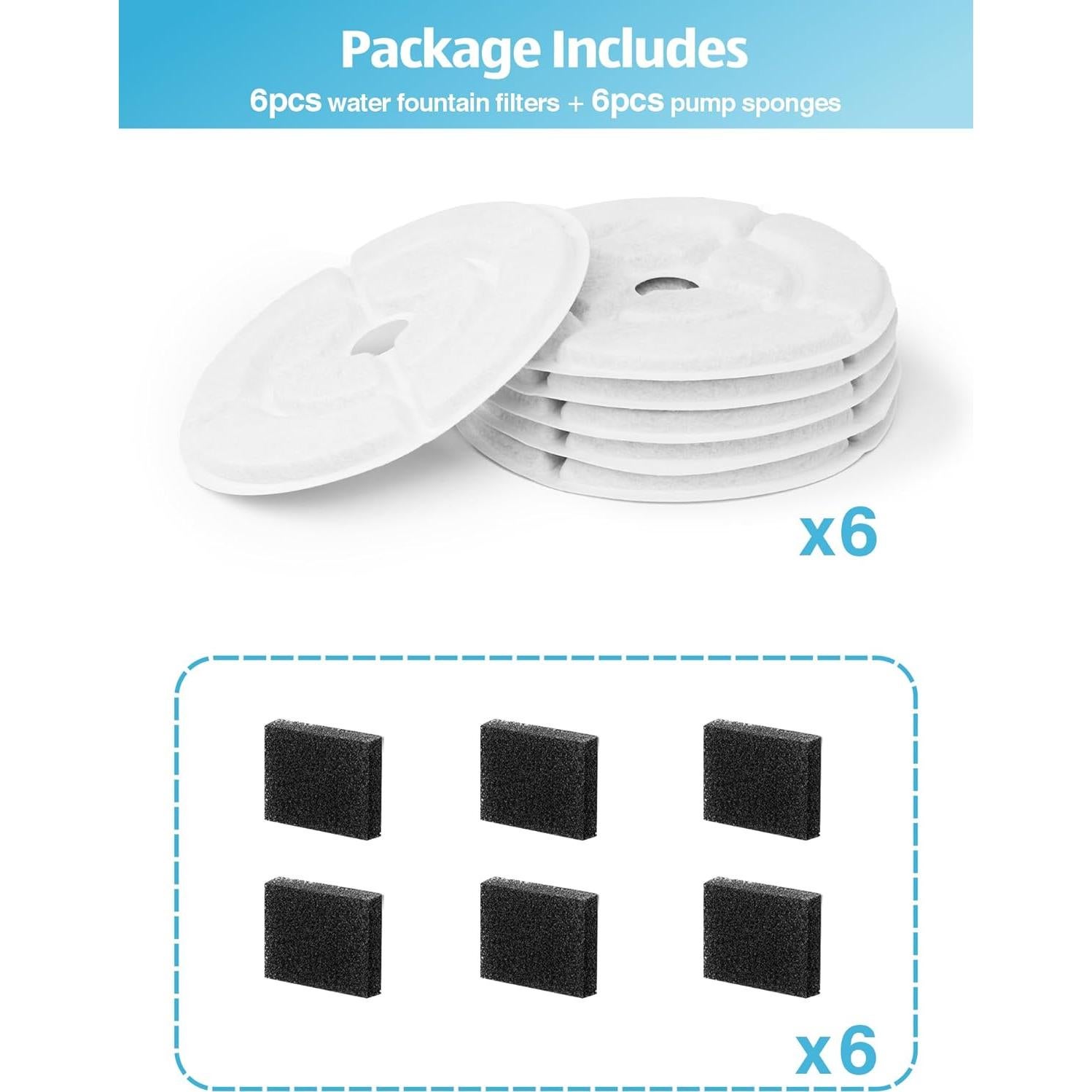 Filtros de Carbón Activado SIBAYS 6 Piezas 18CM para Mascotas