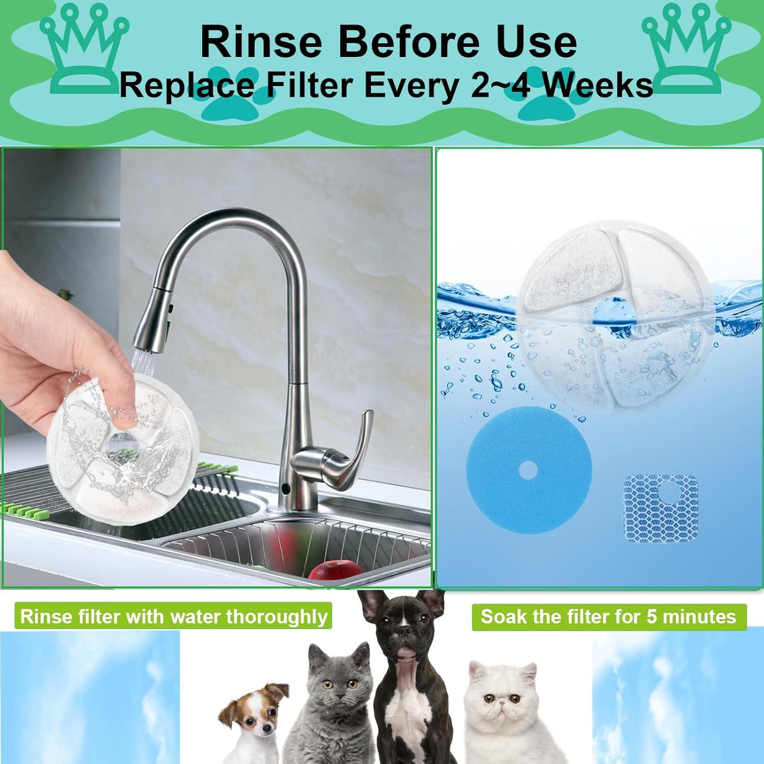Filtros de Reemplazo para Fuente de Agua para Gatos Daoxuan - Paquete de 5