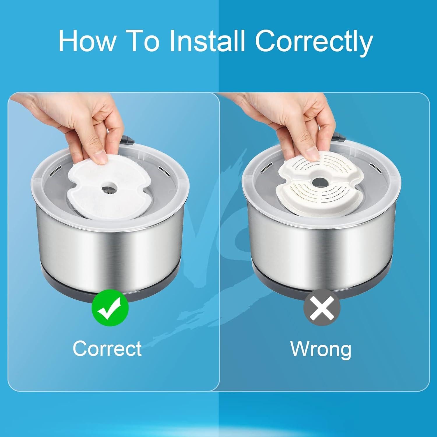 Filtros de Agua para Gatos NautyPaws, 8 Paquetes de Carbón Activado