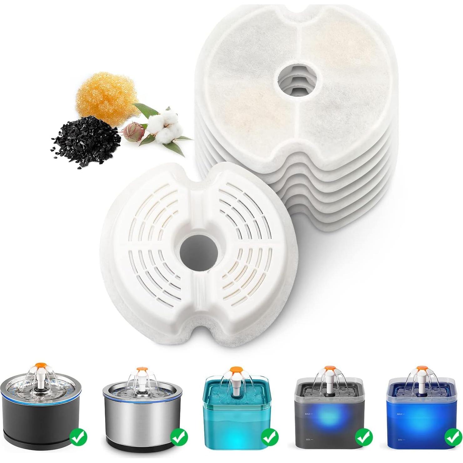 Filtros de Agua para Gatos NautyPaws, 8 Paquetes de Carbón Activado