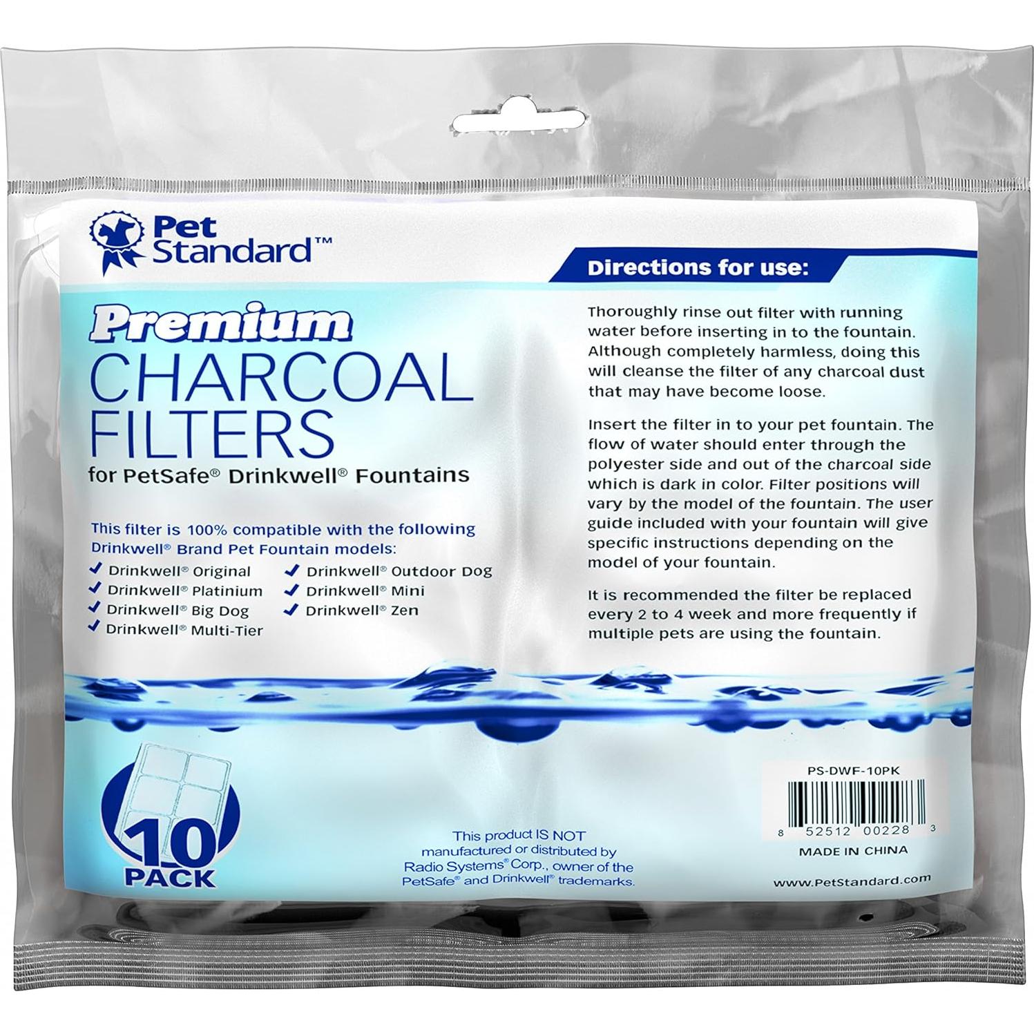 Filtros de Carbón Premium PetSafe para Fuentes Drinkwell - 10 Unidades