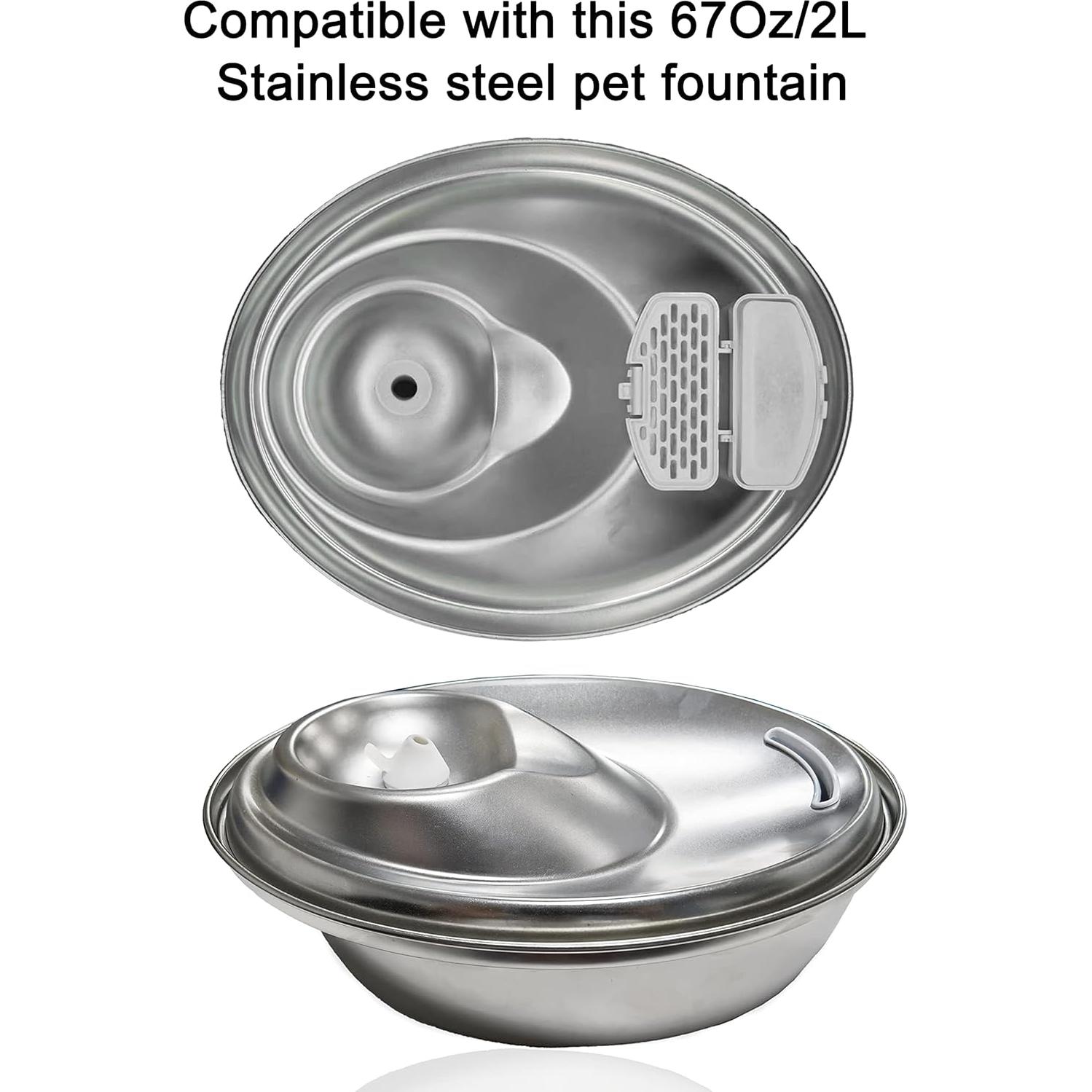 Filtro de agua para gatos Kohimit 67Oz acero inoxidable 8 filtros