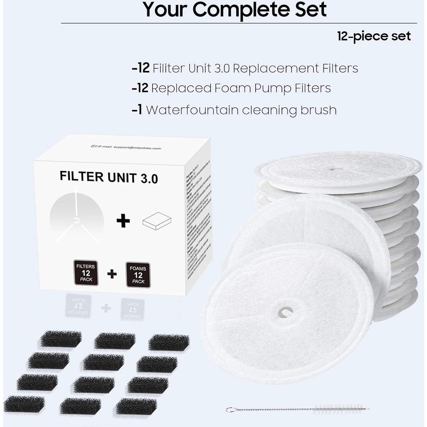 12 Filtros de Agua para Mascotas AWoHH Filtro Unidad 3.0