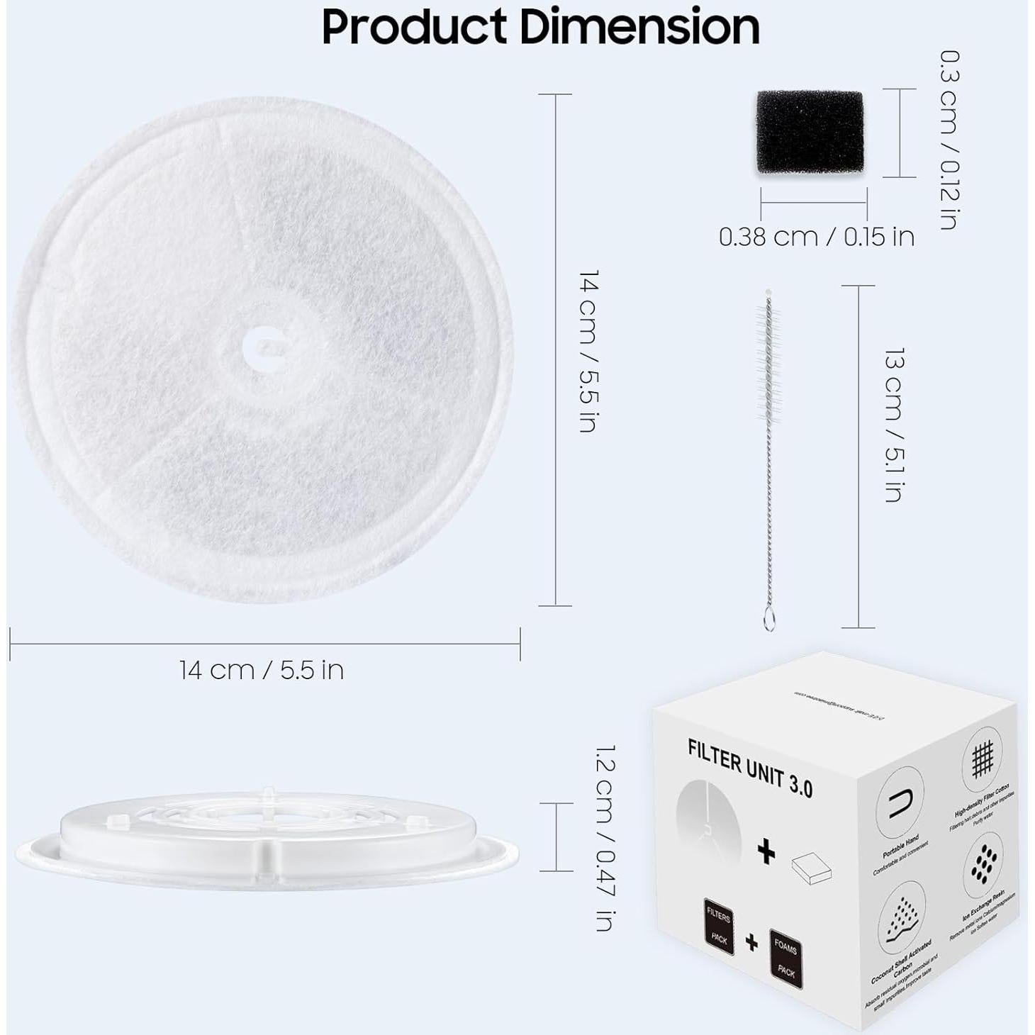 12 Filtros de Agua para Mascotas AWoHH Filtro Unidad 3.0