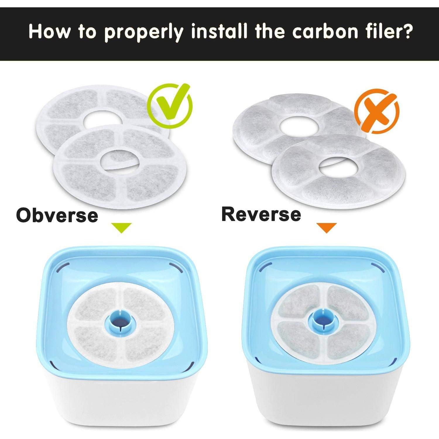 Filtros de Agua para Gatos WWVVPET 6 Paquete 50% Carbón Activado