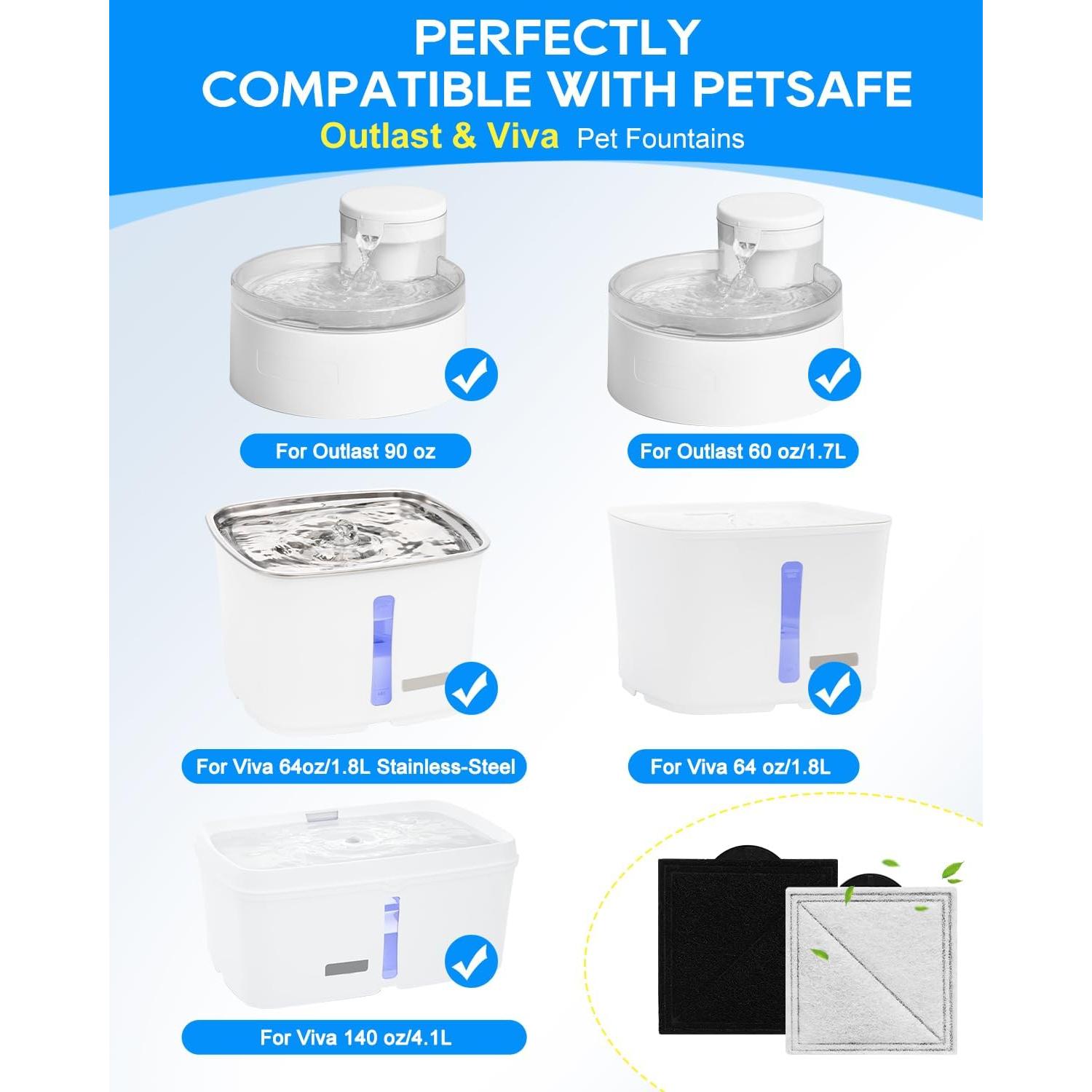 Filtros de Agua para Gatos Cunina 6 Paquetes Compatible PetSafe