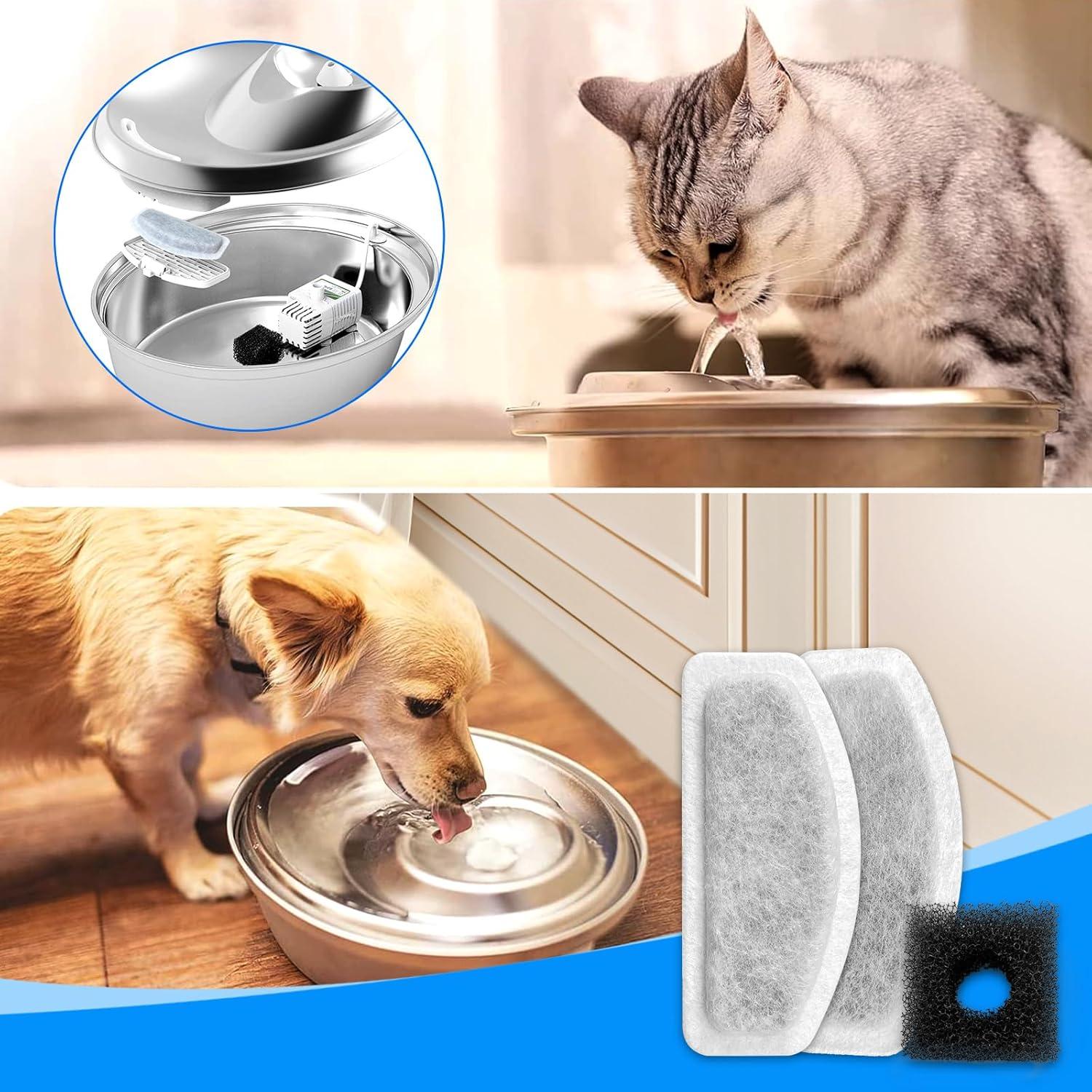 Paquete de 12 Filtros + 6 Esponjas para Fuente de Agua Cunina D30