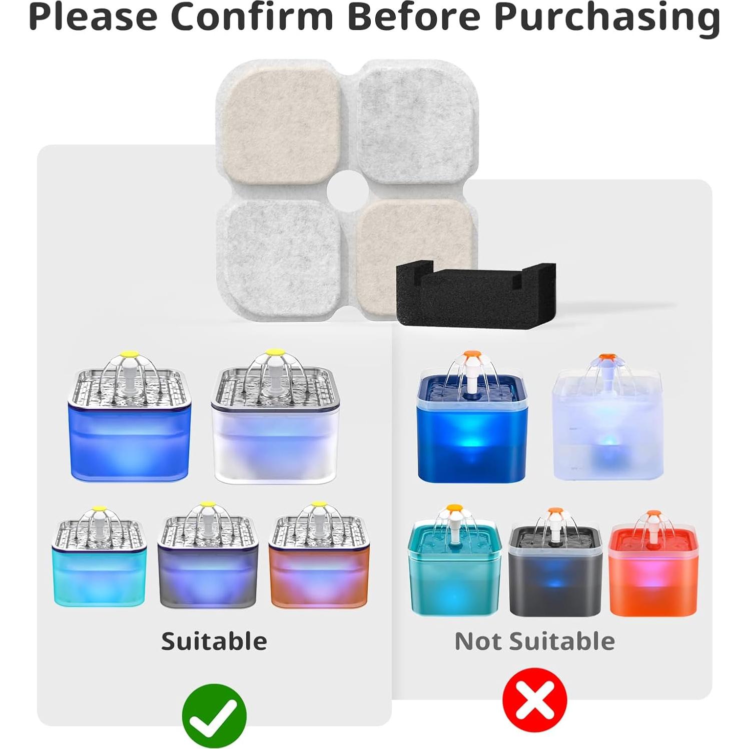 Filtros de agua para gatos Baofum 6 unidades 3L sistema triple